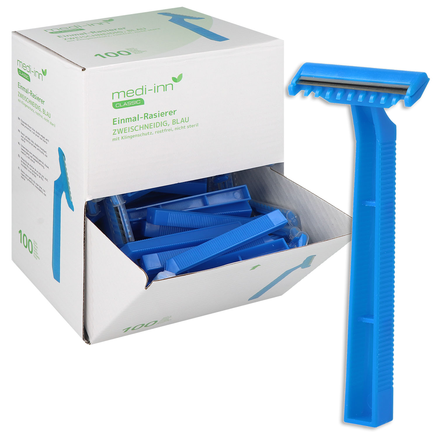 Medi-Inn Einmal-Rasierer blau zweischneidig - 100 St.