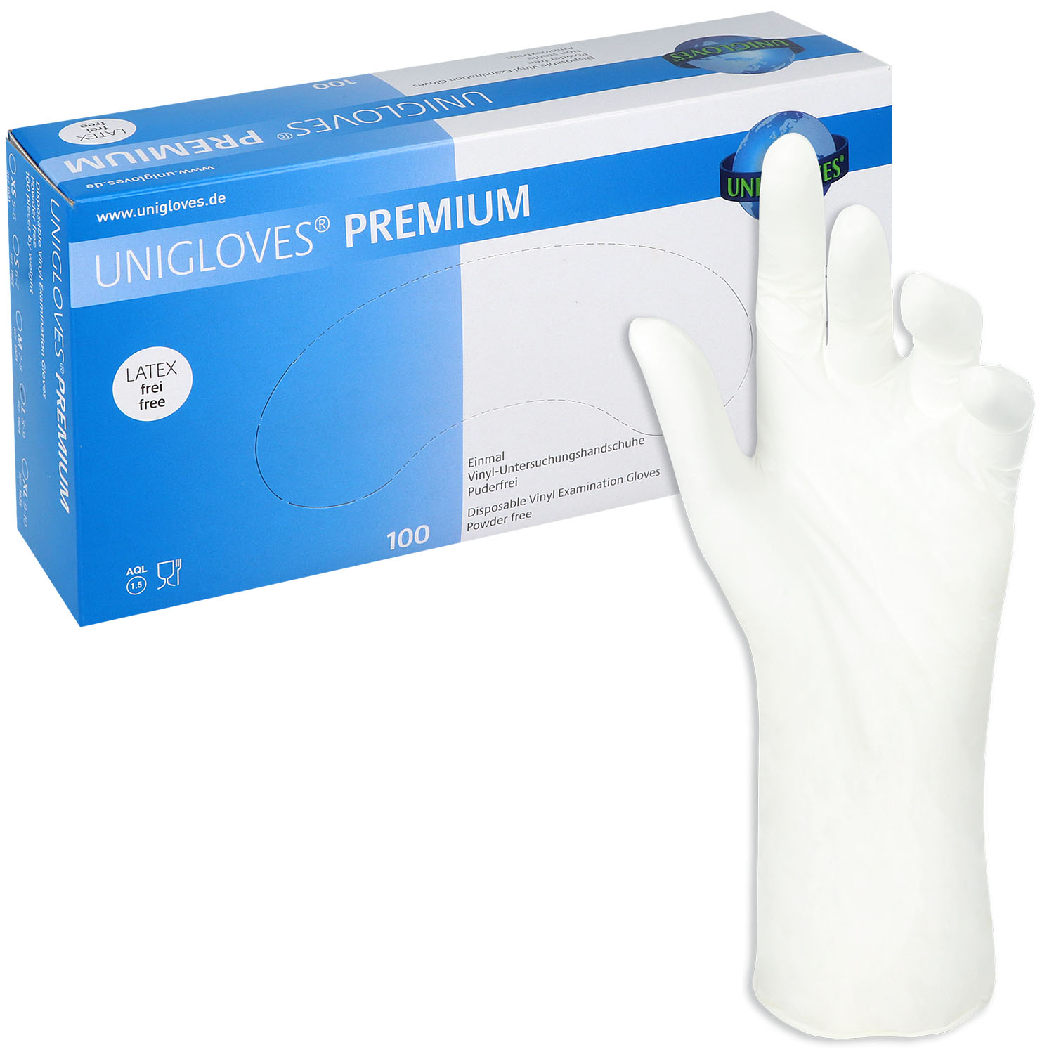 Unigloves Vinylhandschuhe transparent, Gr. L - 100 St.