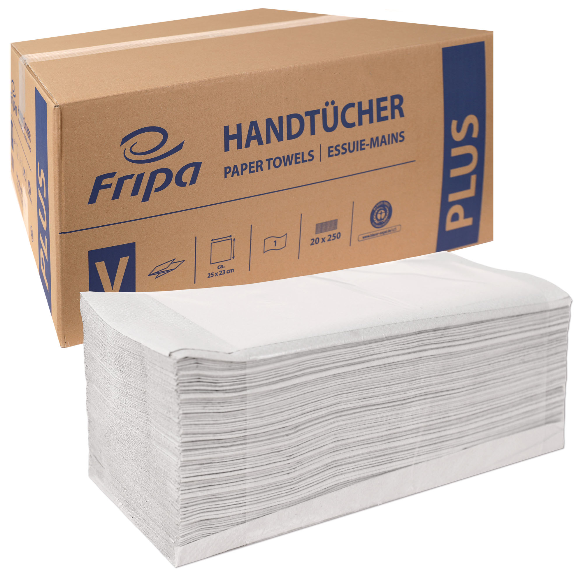 Falthandtücher 1-lagig natur - 20 x 250 Tücher