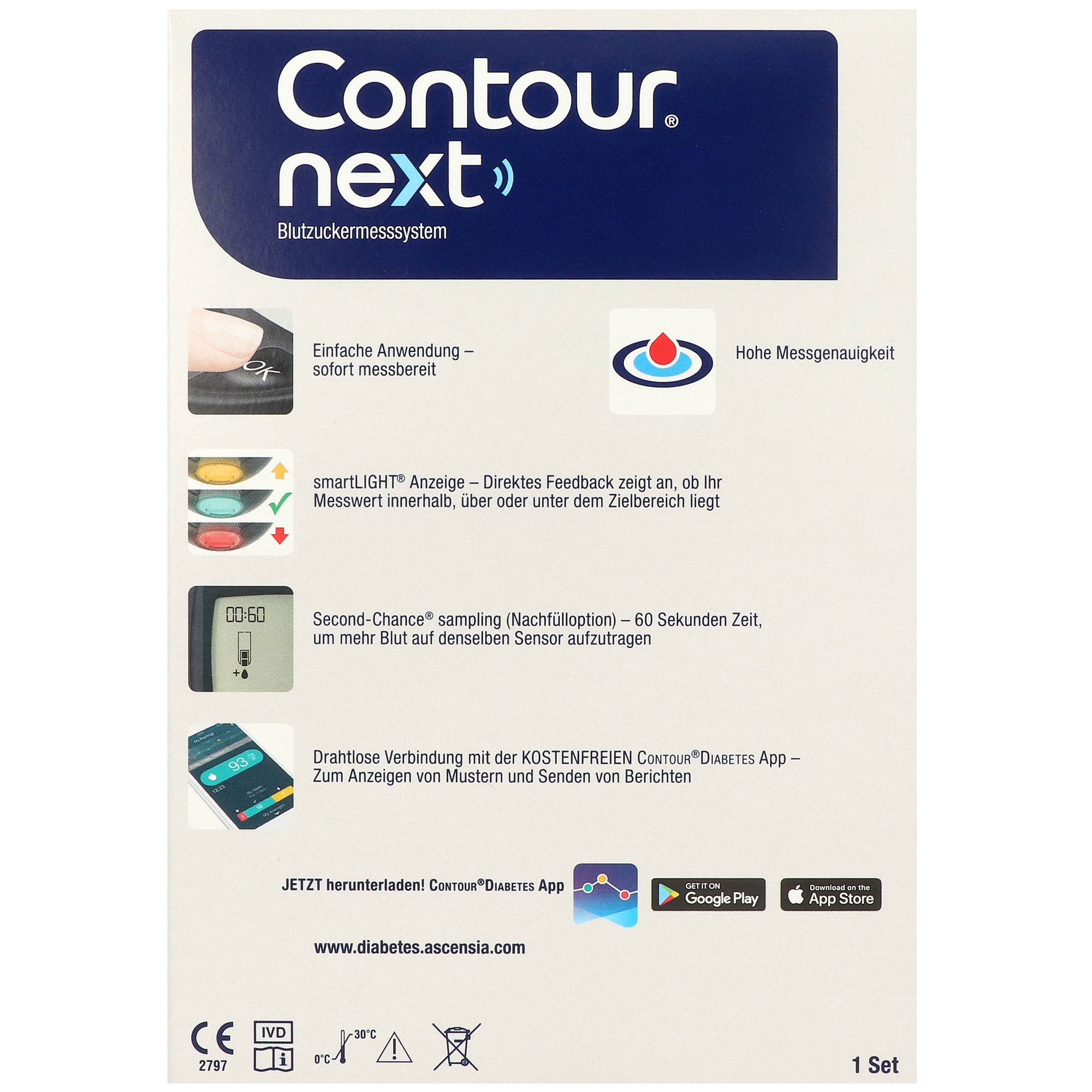 Contour Next Set Blutzuckermessgerät, mg/dl