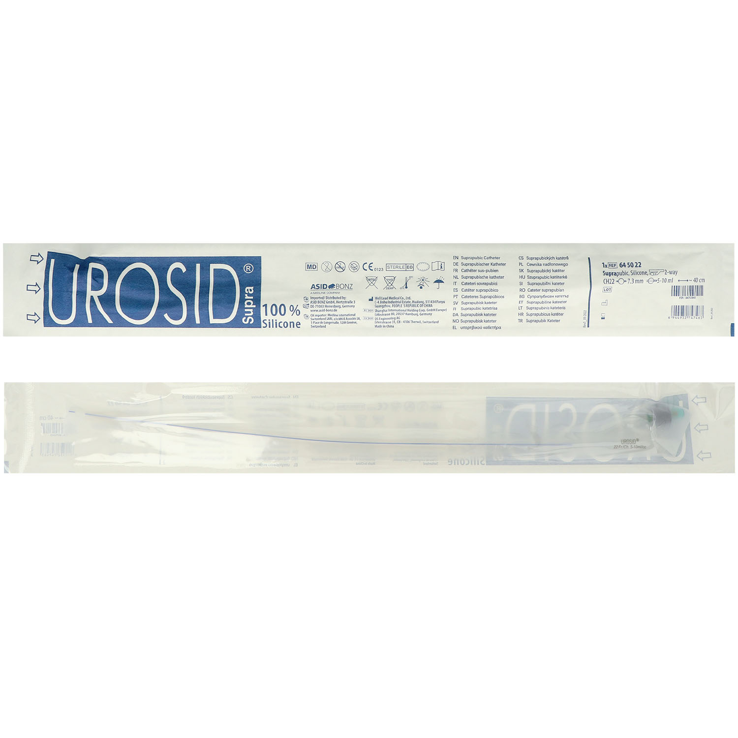 Suprapubischer Silikon Ballonkatheter CH 22 - 5 - 10 ml - 10 St.