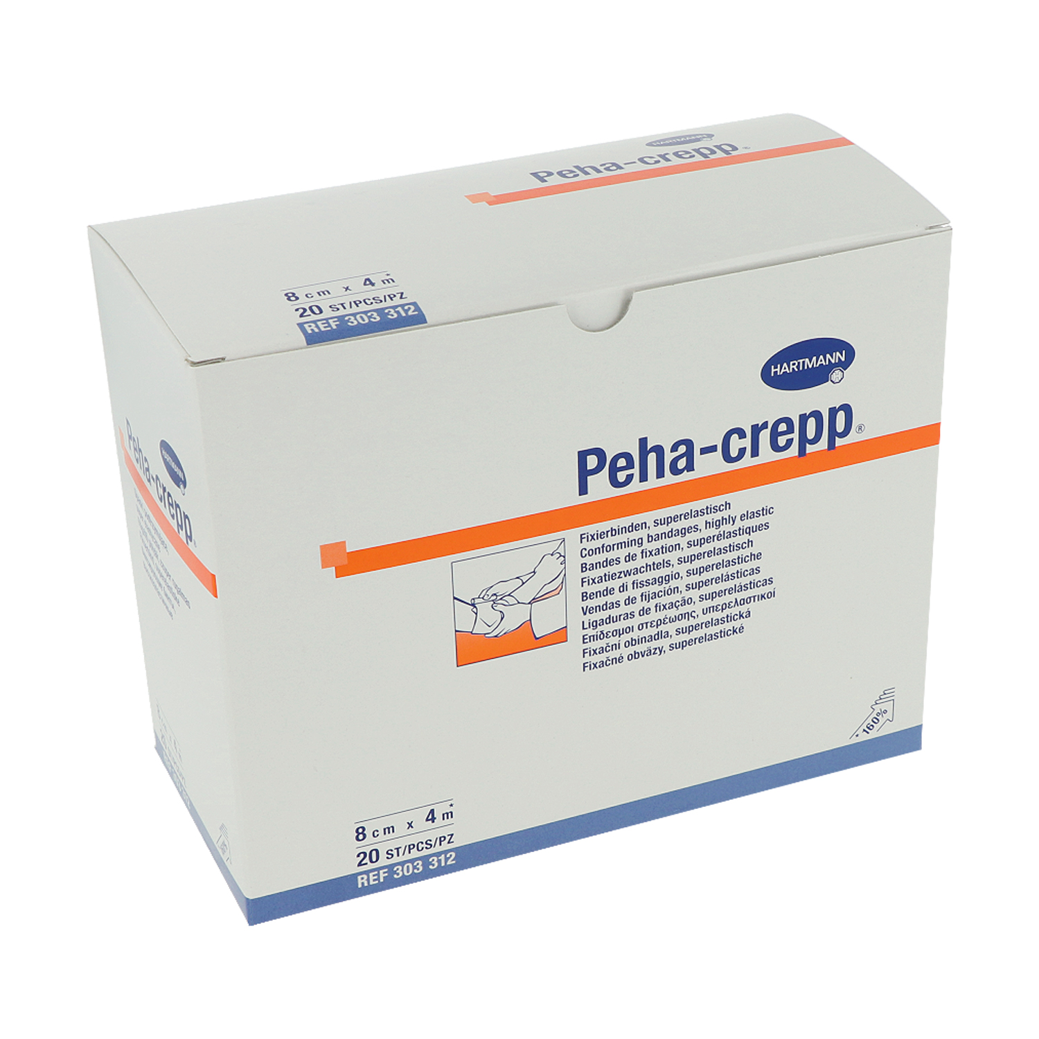Peha crepp 8 cm x 4 m (20 St.) lose im Karton