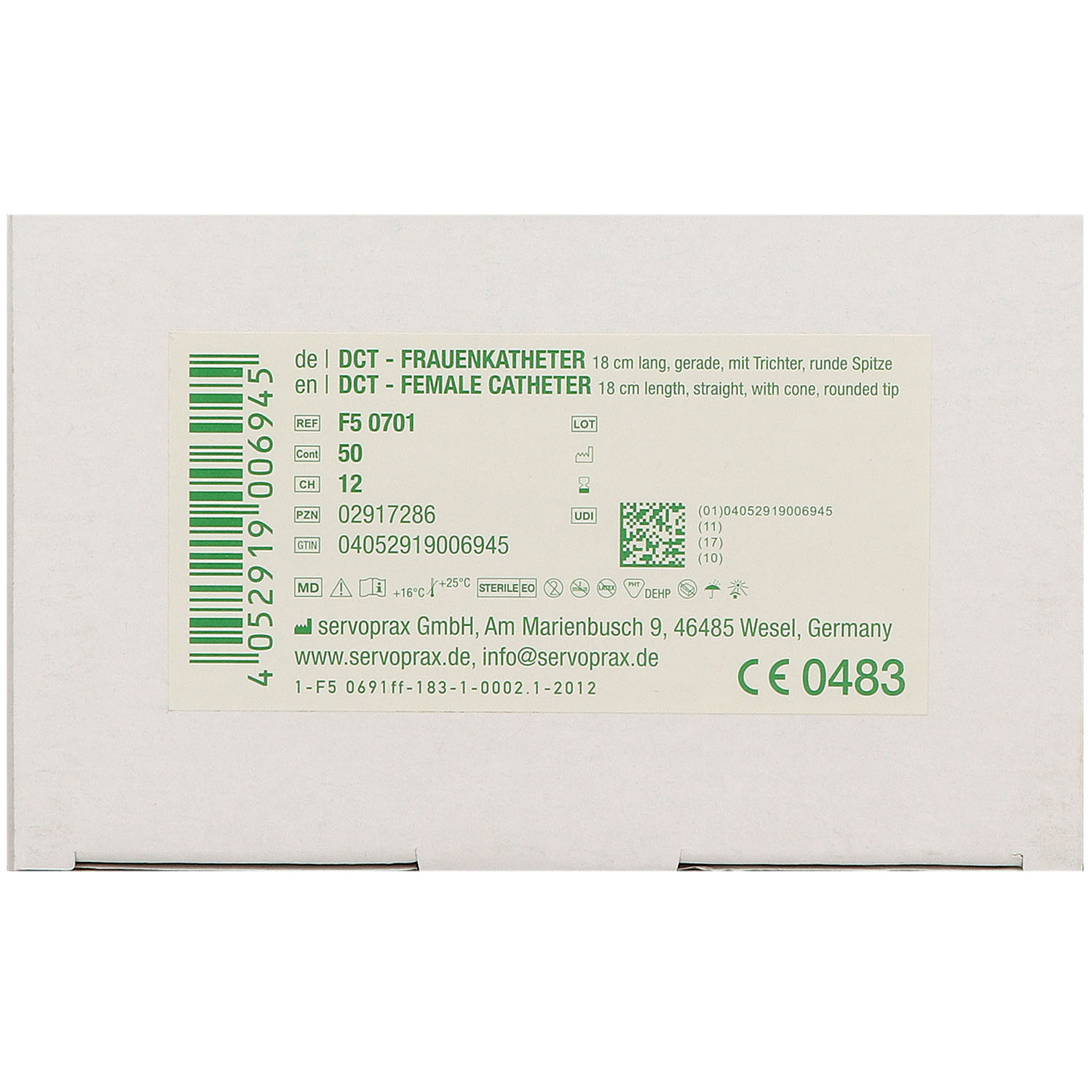 DCT Frauenkatheter gerade 18cm