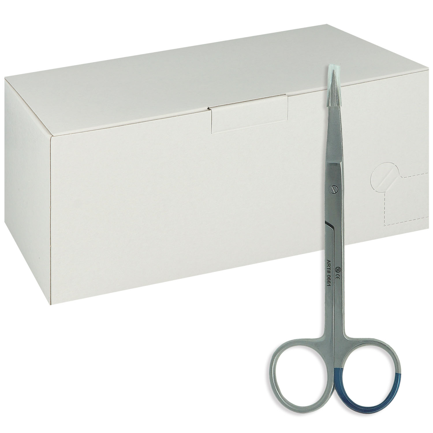 Einmal Iris Scheren, 4 1/2", steril - 11.5 cm - 25 St. - gebogen - spitz