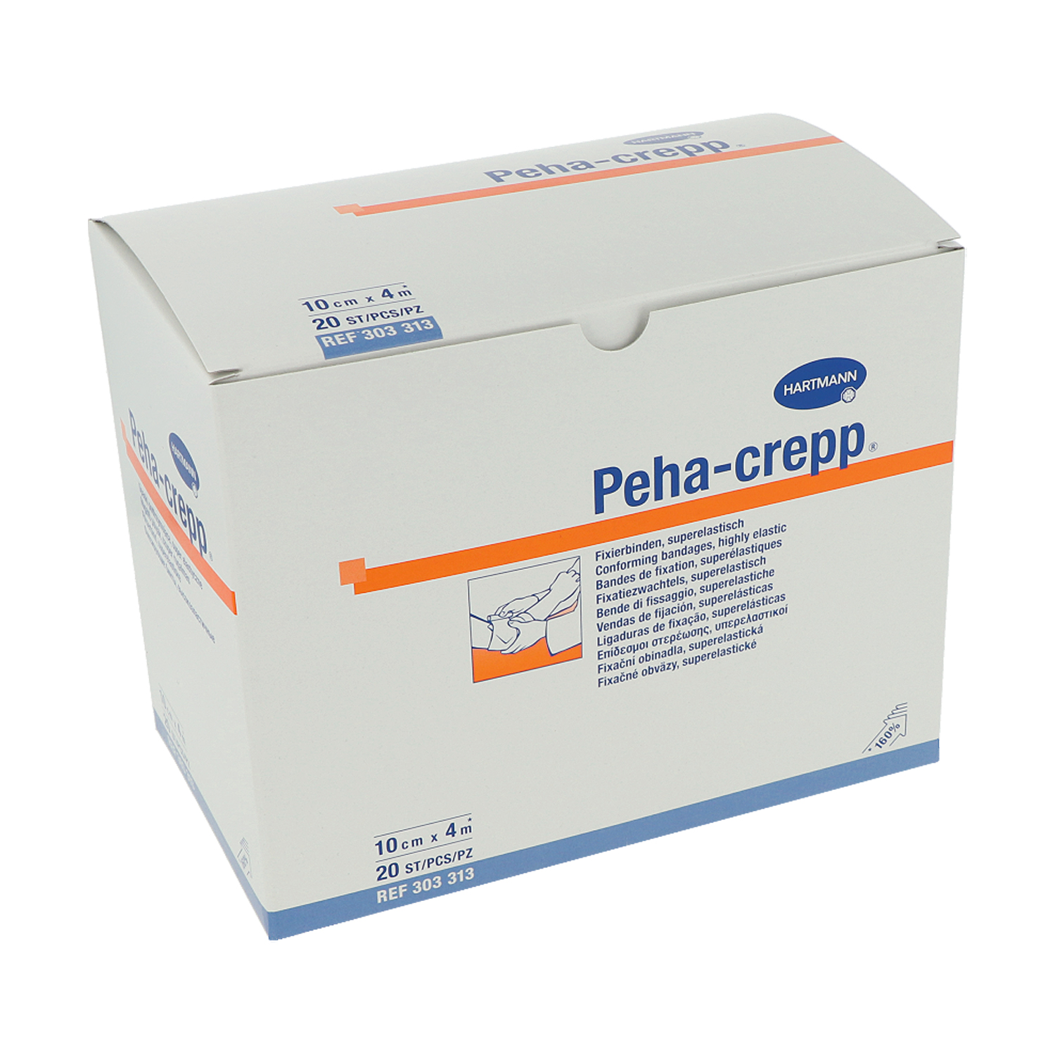 Peha crepp 10 cm x 4 m (20 St.) lose im Karton