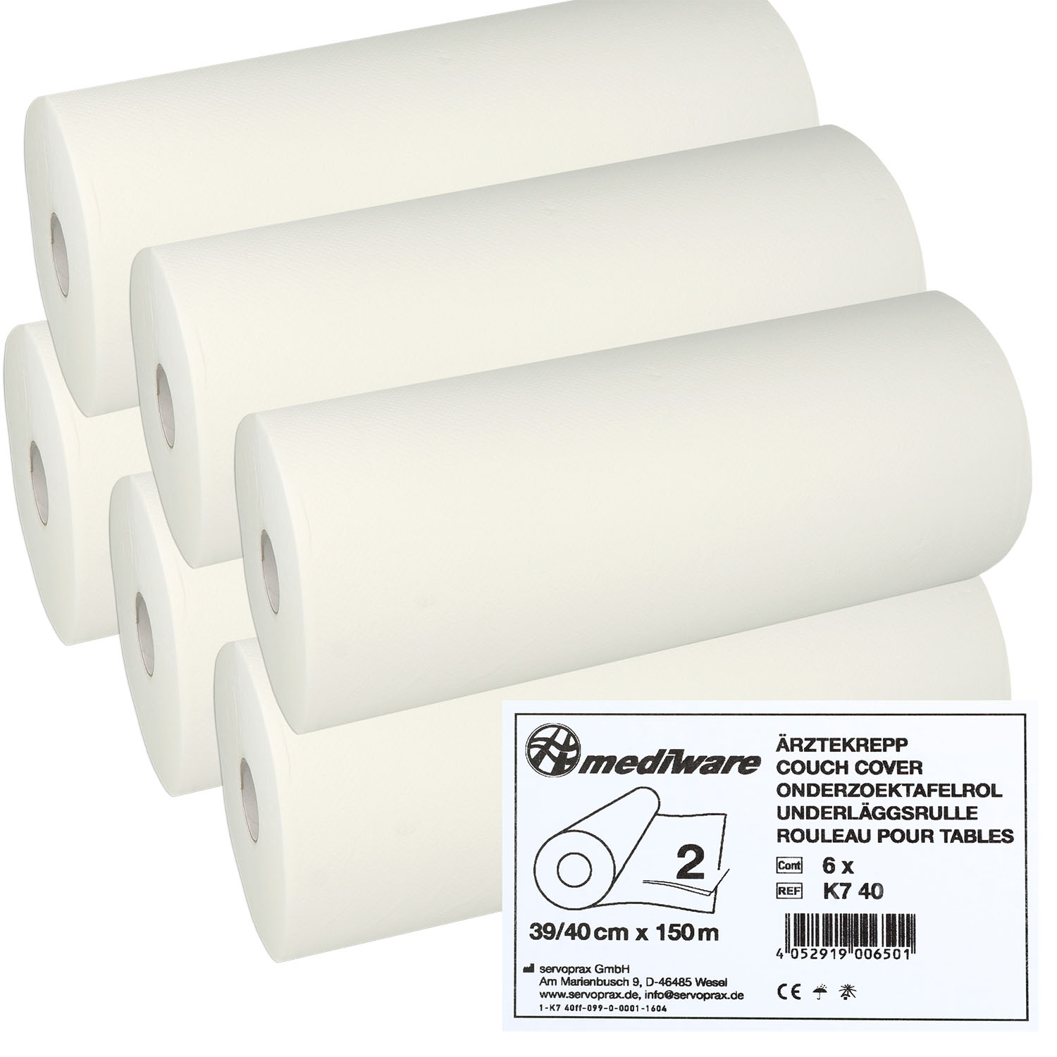 Mediware Ärztekrepp Extra Long Vorteilsrolle, 2-lagig