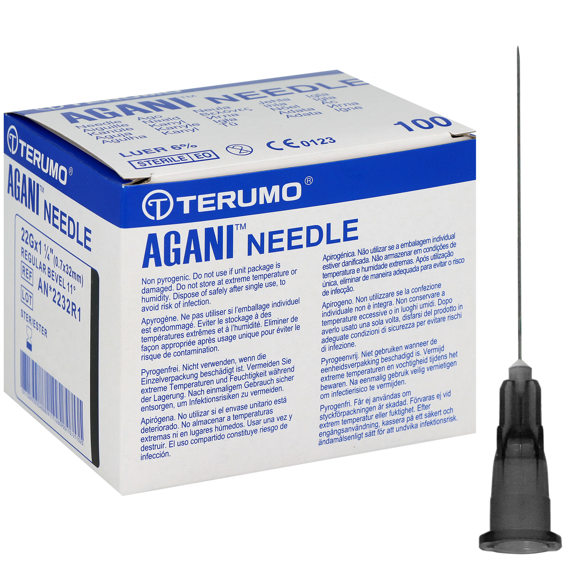 Terumo AGANI Kanüle 22G - 0.70 x 32 mm - schwarz - 100 St.