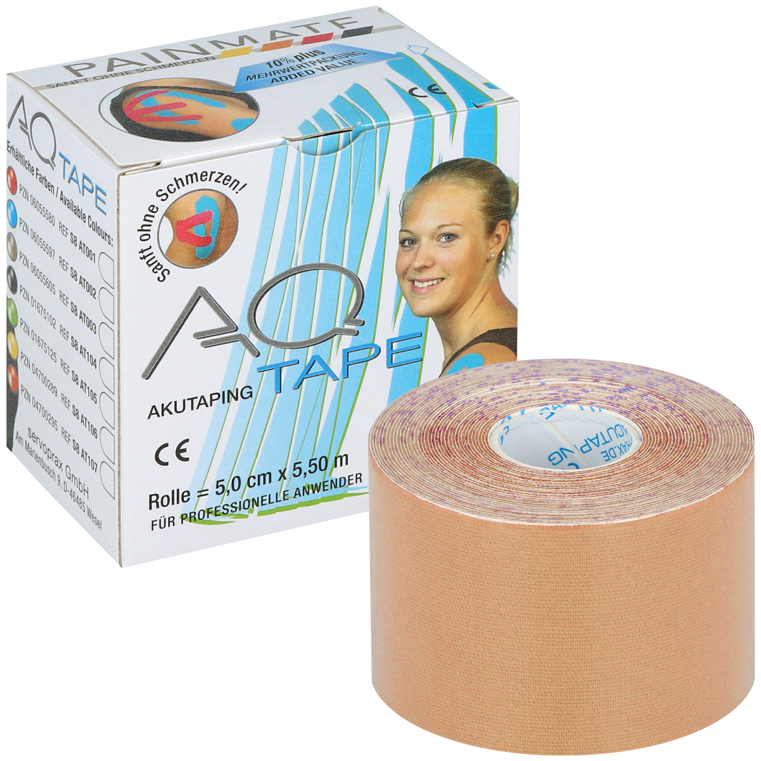 Diaprax AQ-Tape hautfarben 5 m x 5 cm für kinesiologisches Taping