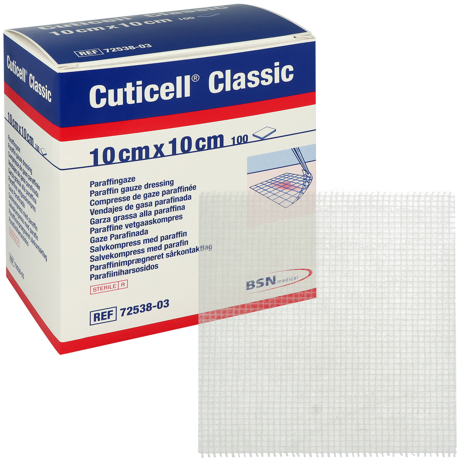 Cuticell Classic Wundgaze 10 x 10 cm - 100 Stück