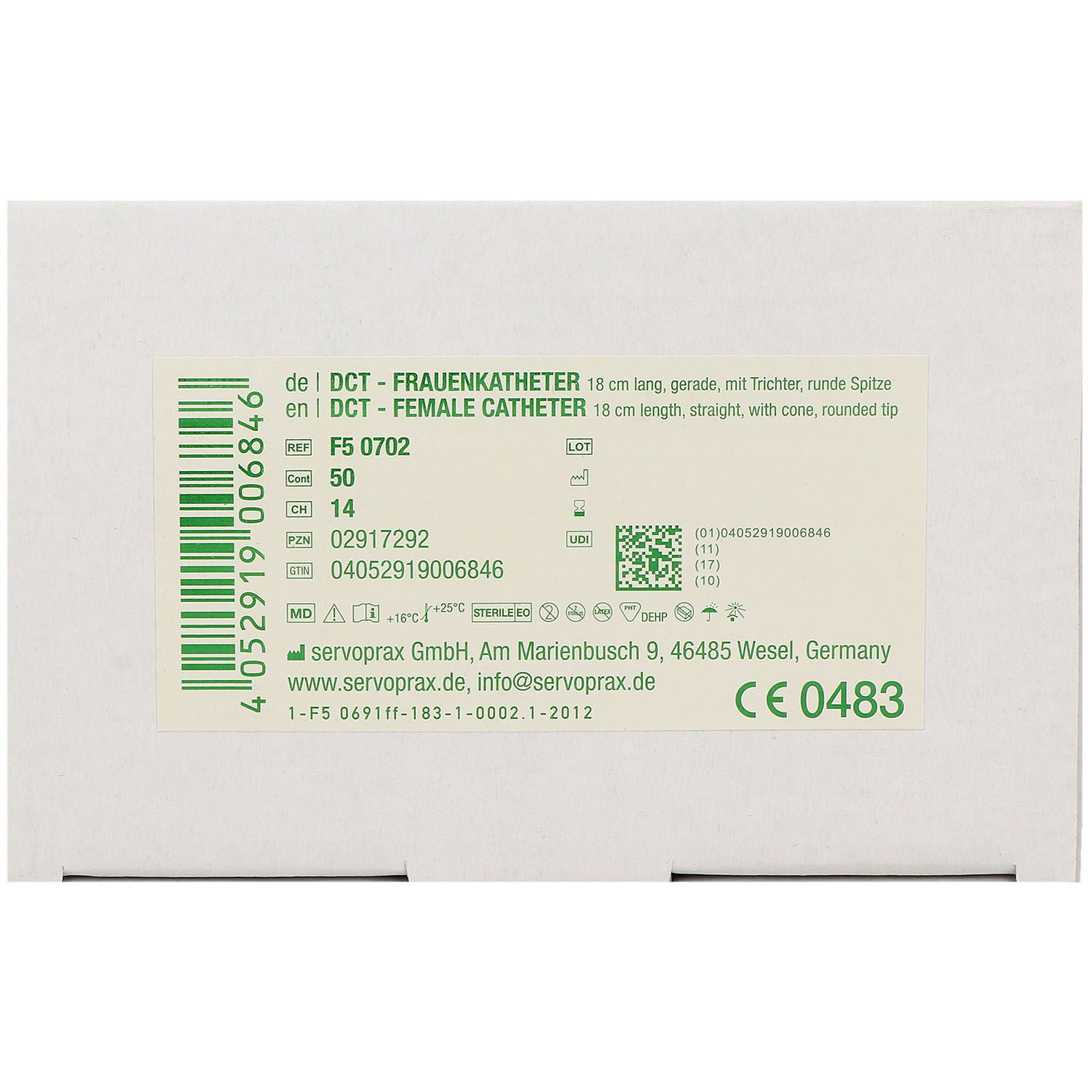 DCT Frauenkatheter gerade 18cm