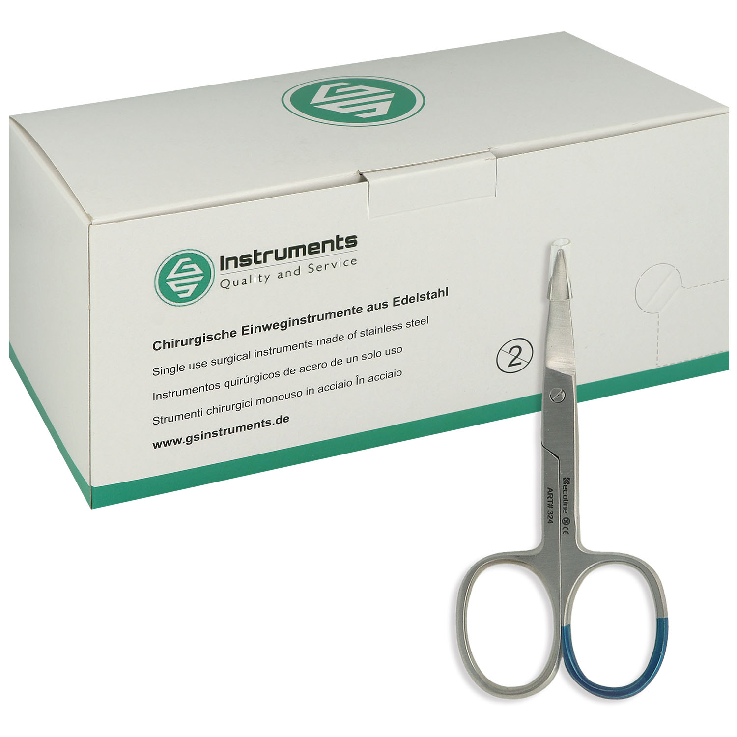 Einmal Nagel Scheren, rostfrei, steril - 9 cm - 25 St.