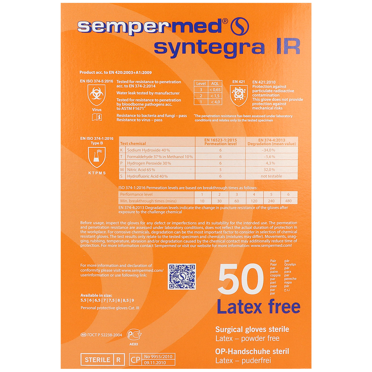 Sempermed Syntegra IR OP-Handschuhe steril puderfrei