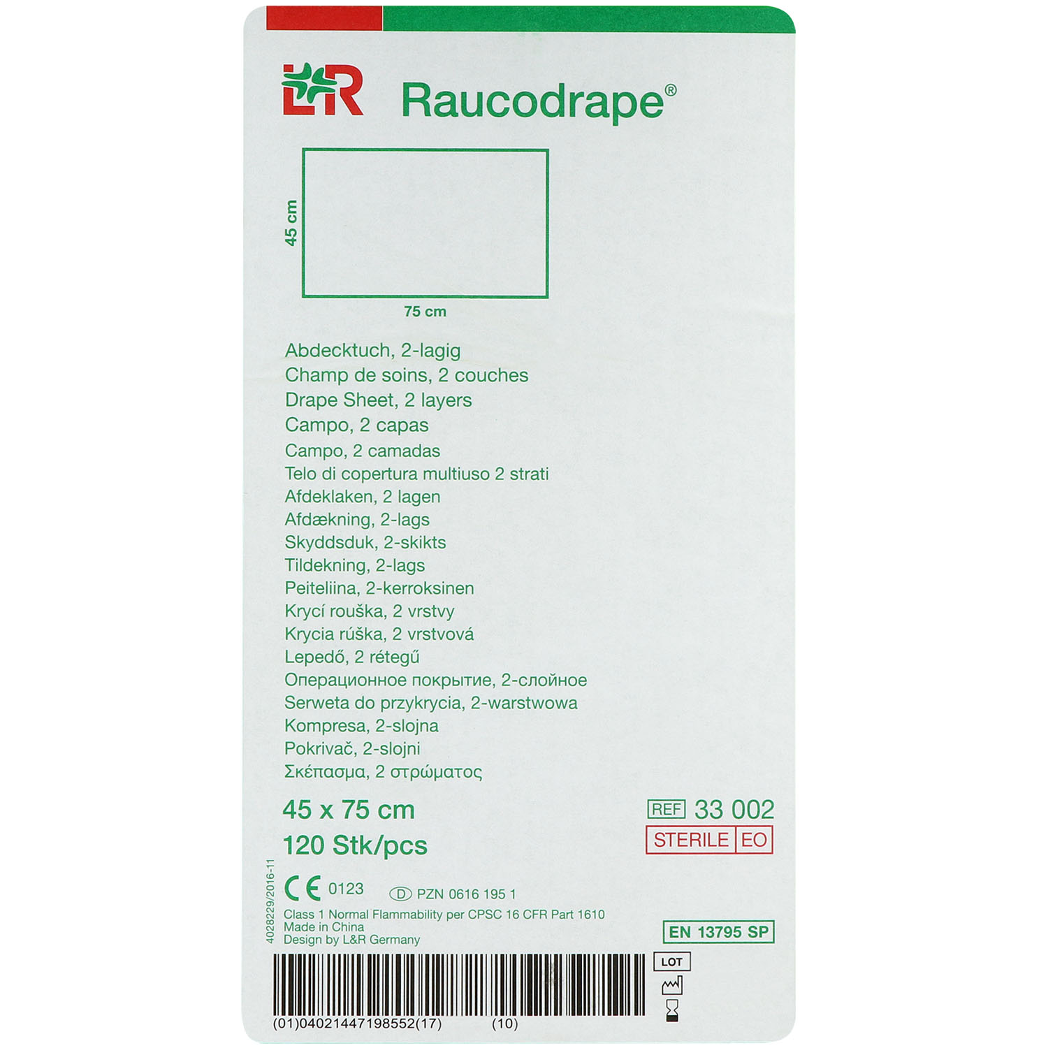 Raucodrape Abdecktücher steril, 2-lagig