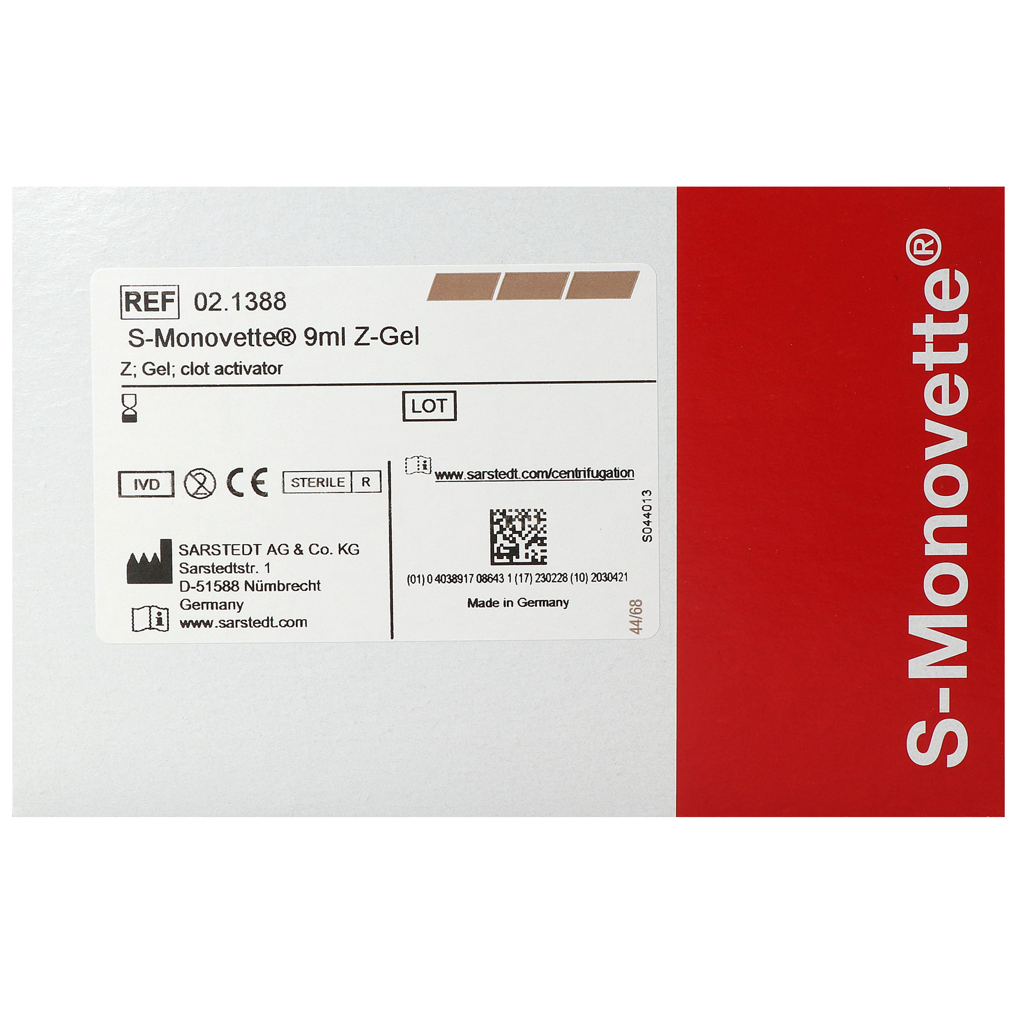 S-Monovette Serum-Gel mit Kunststoffetikett