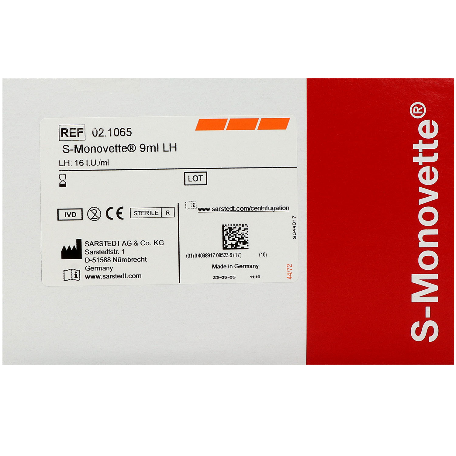 S-Monovette Lithium-Heparin steril mit Kunststoffetikett