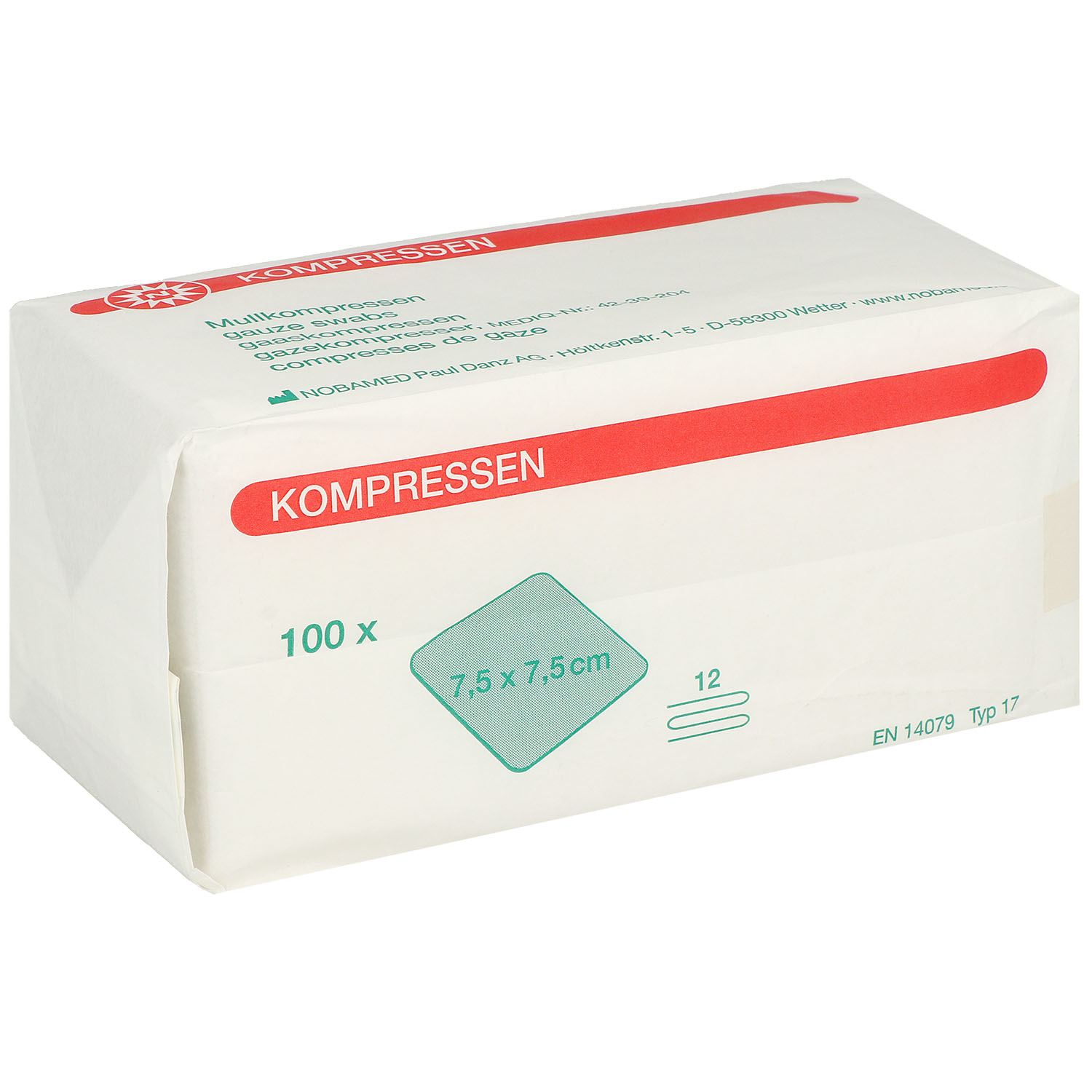 Mullkompressen unsteril 12-fach 7.5 x 7.5 cm - 100 St.