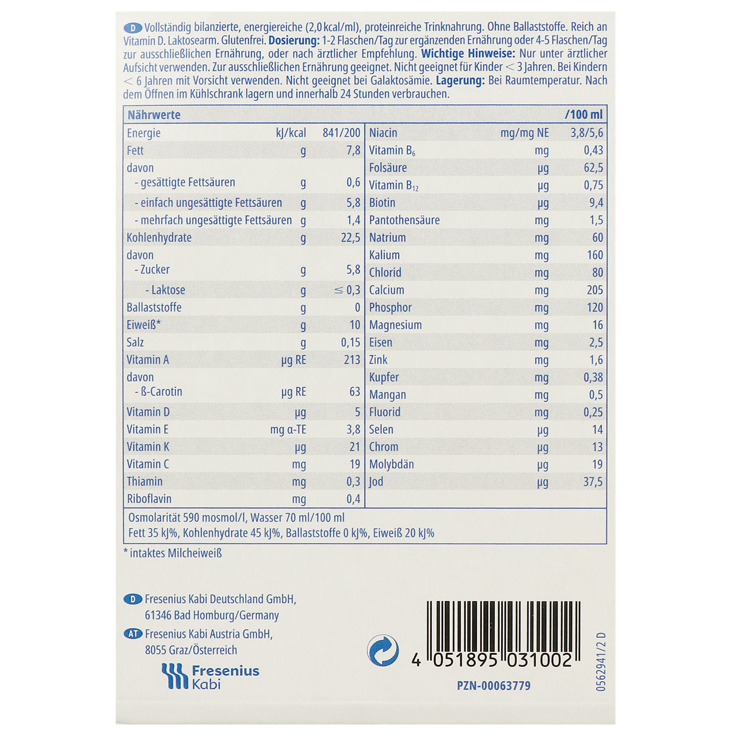 Fresubin 2 kcal Drink Trinknahrung 24 x 200 ml