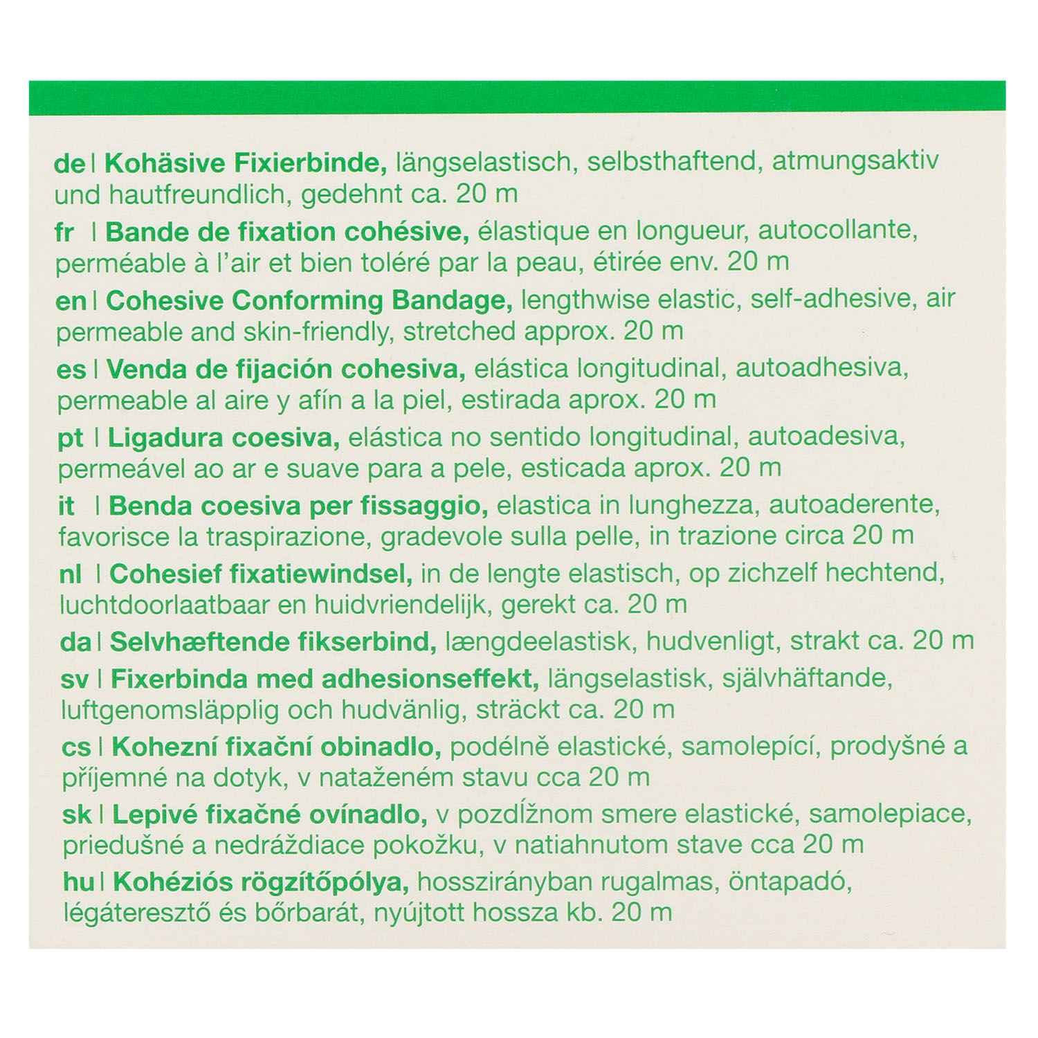 Mollelast haft latexfrei, weiß, kohäsive Fixierbinde, einzeln in Faltschachtel