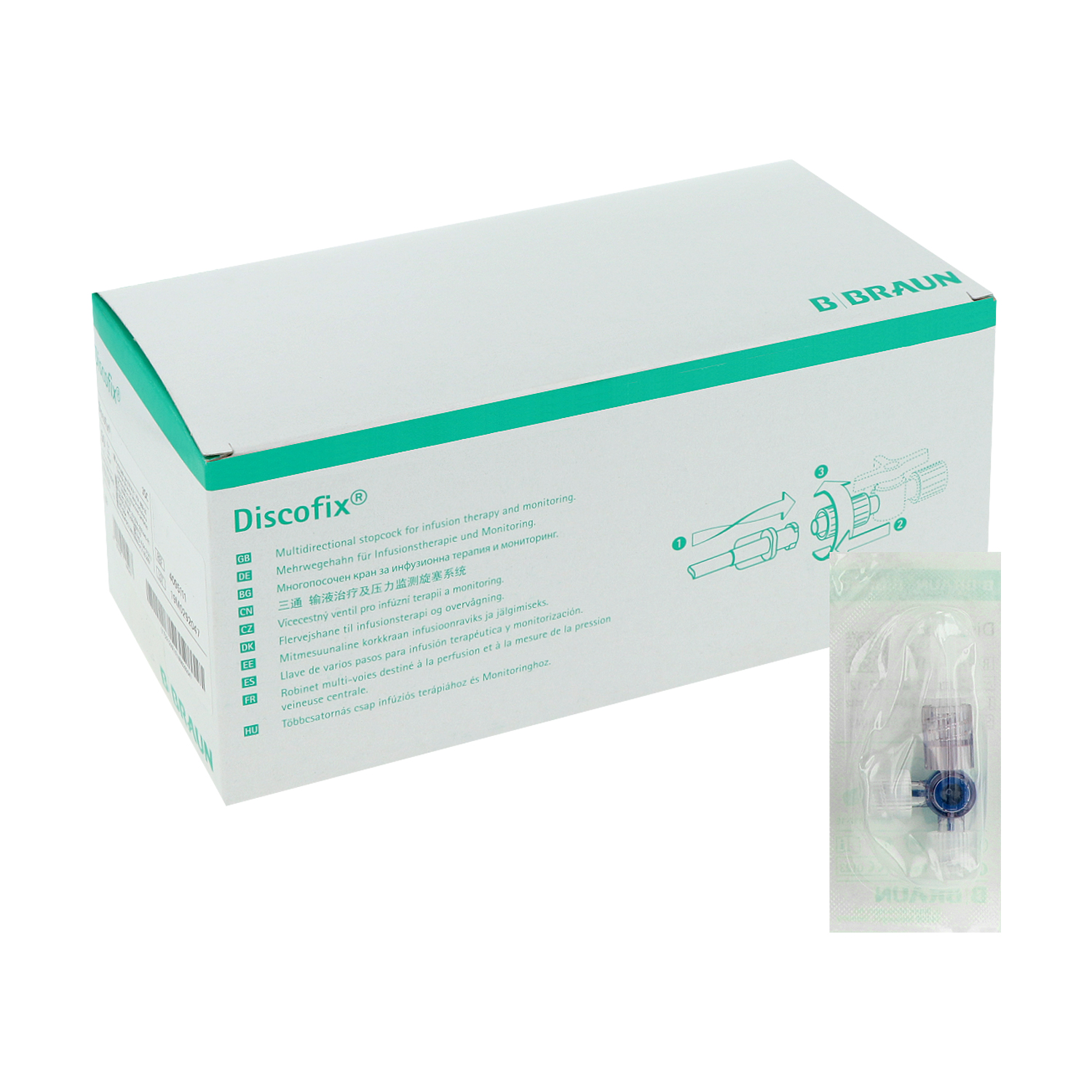 Discofix-3, Dreiwegehahn blau - Luer