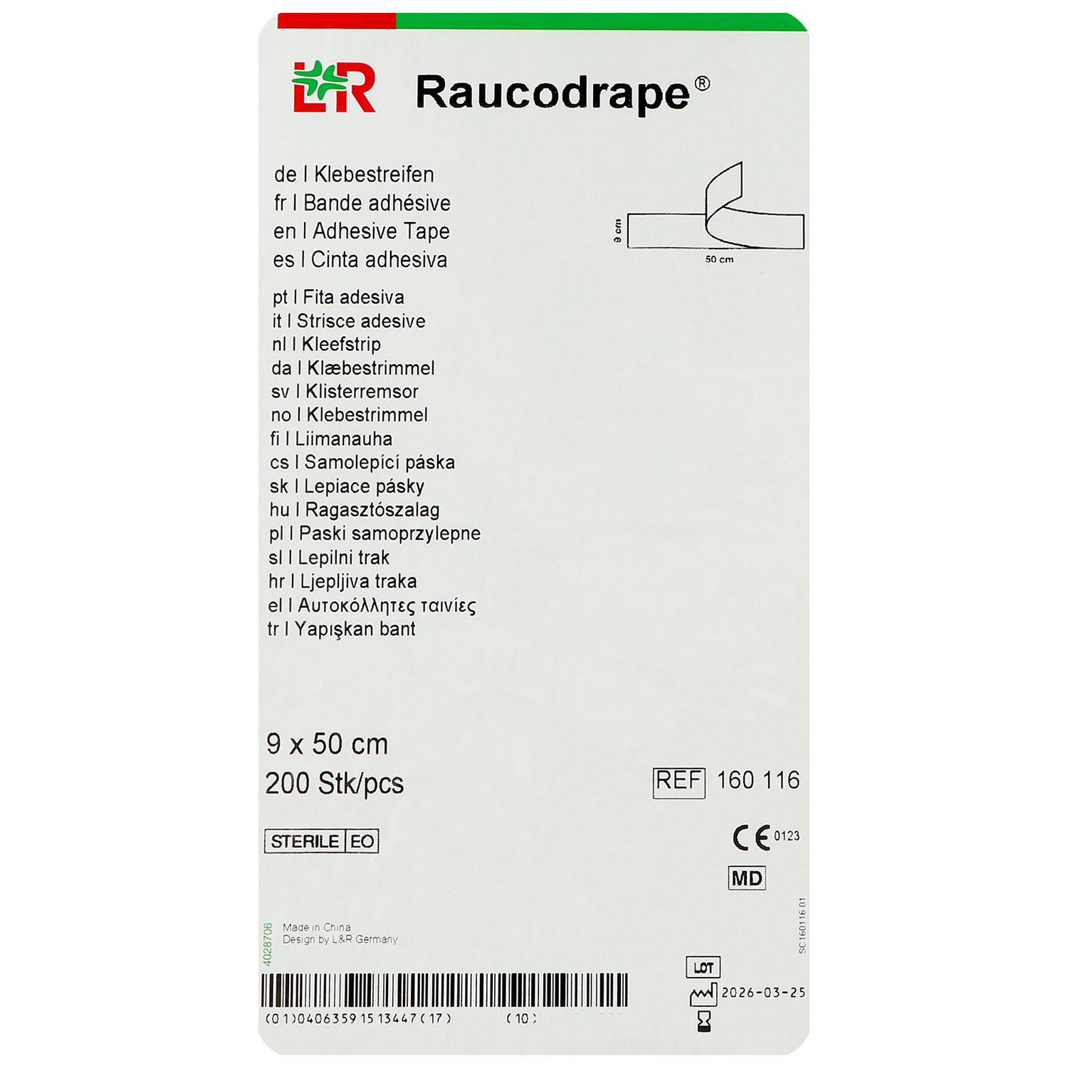 Klebestreifen Raucodrape steril