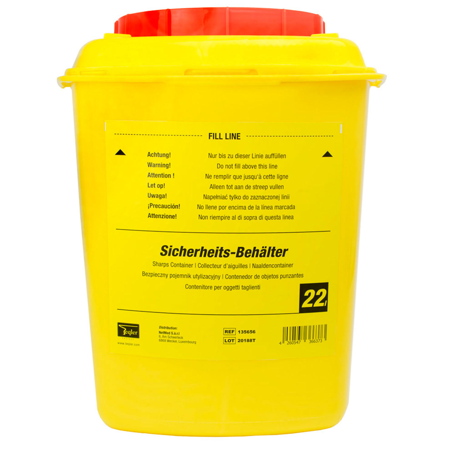 Teqler Kanülensammler, Sicherheitsbehälter 22 l