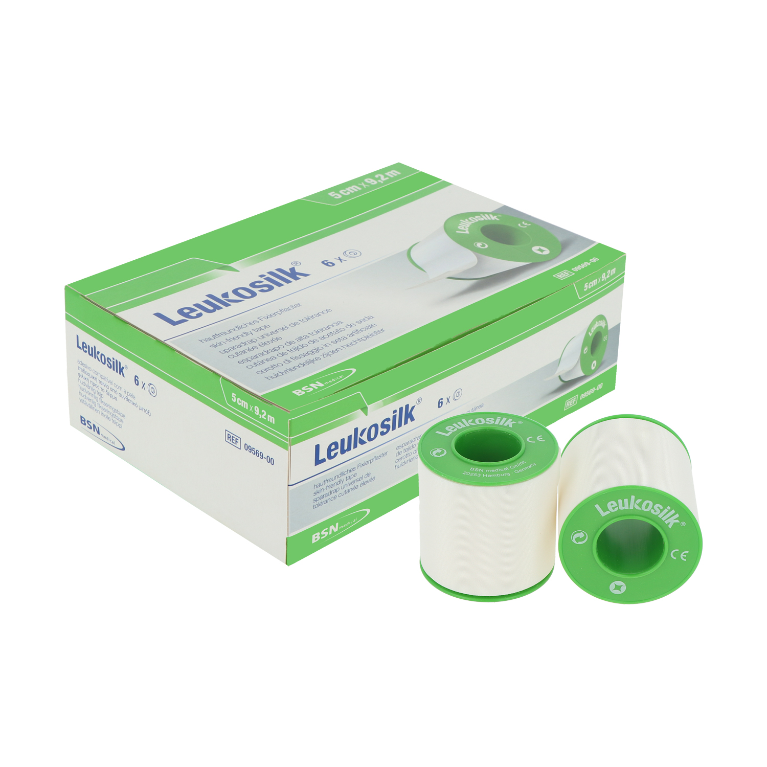 Leukosilk 5 cm x 9,2 m - 6 St. Fixierpflaster