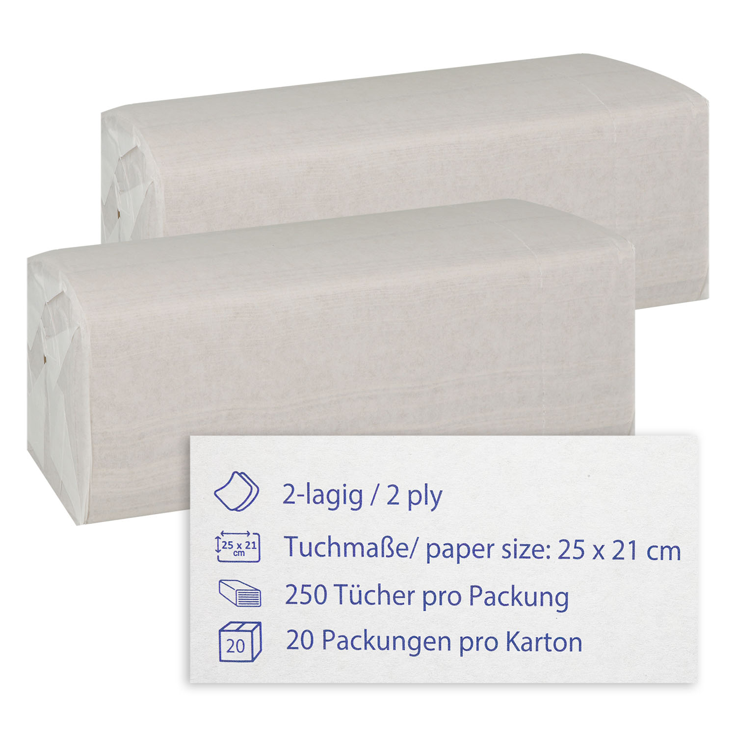 V-Falz-Papierhandtücher, unsteril, 2-lagig, 20 x 250 St.