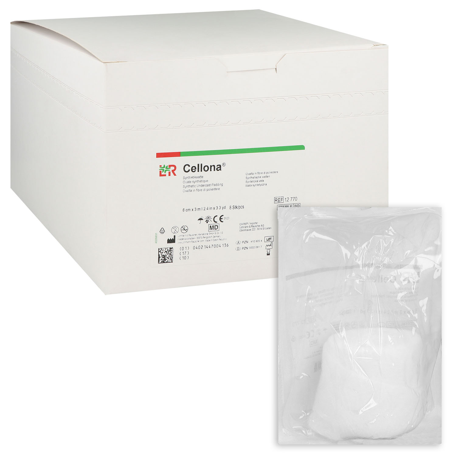 Cellona Synthetikwatte, einzeln steril verpackt