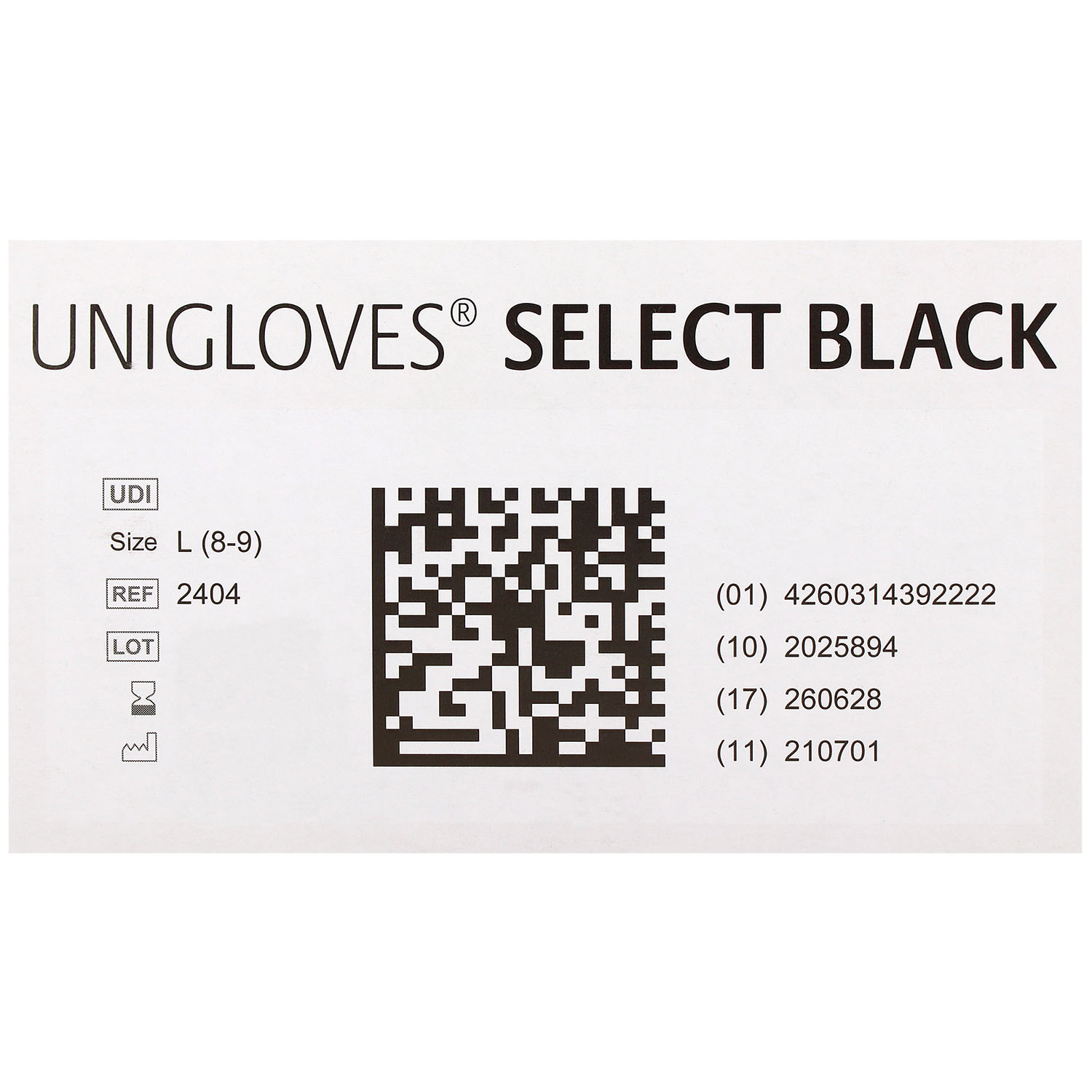 Unigloves SELECT BLACK Latexhandschuhe, puderfrei,  schwarz