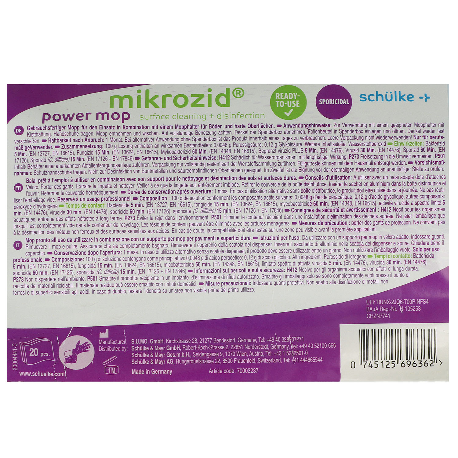 mikrozid Power Mop Refill