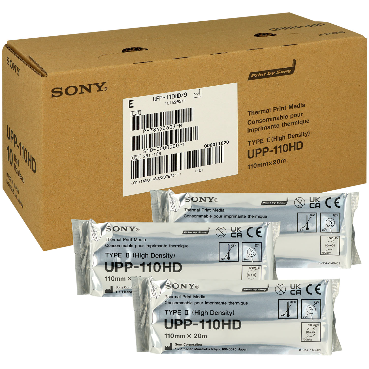 Sony Videoprinterpapier, UPP-110HD, 10 Stück - Ultraschallpapier
