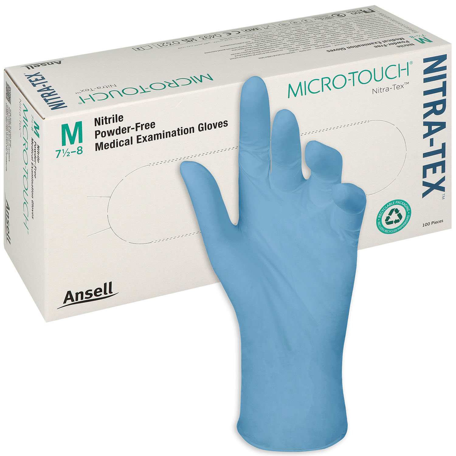 Ansell MicroTouch Nitra-Tex Nitril Handschuh 240 mm puderfrei