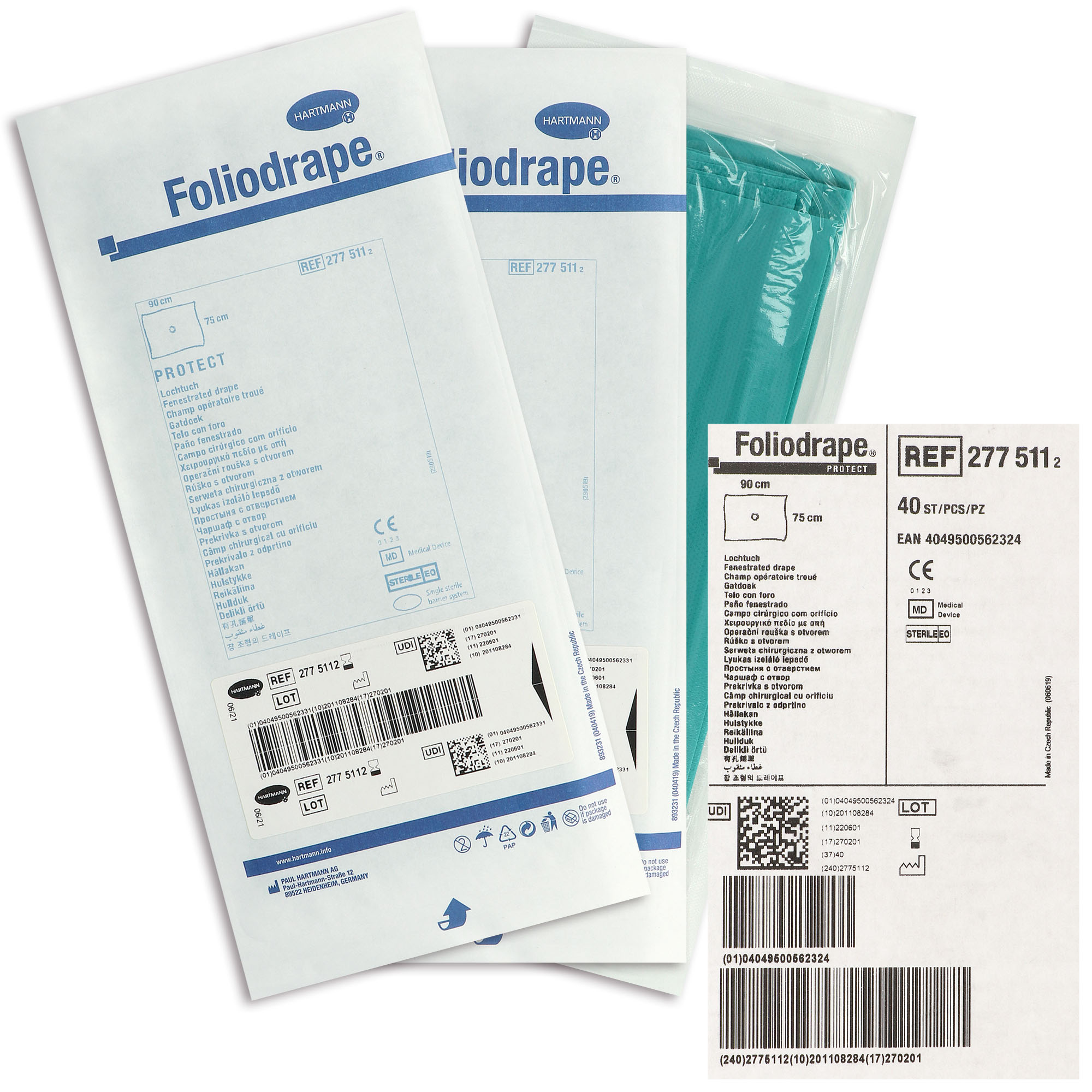 Foliodrape Protect Lochtuch 75 x 90 cm - 40 Stück