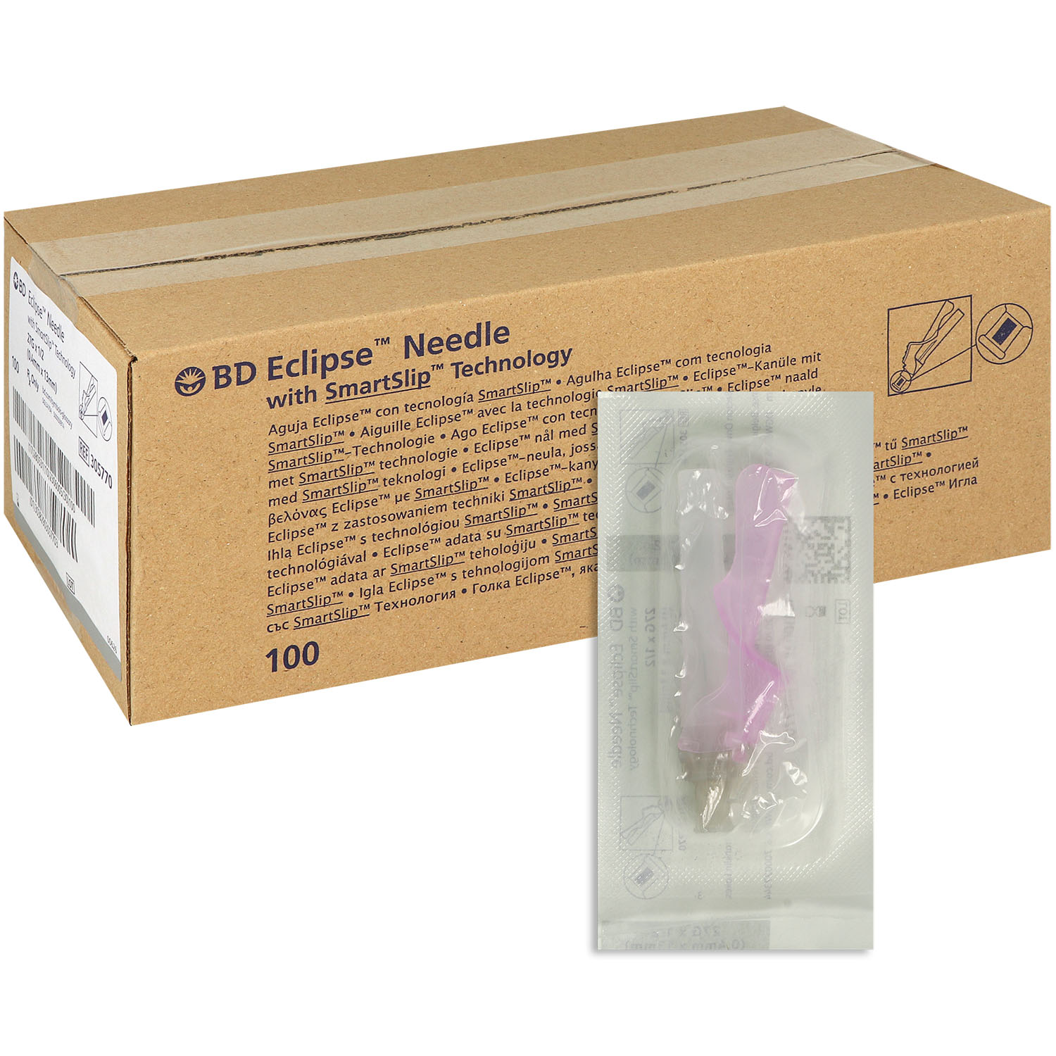 BD Eclipse Sicherheitsinjektionskanülen 27G x 1/2 - 40 x 13 mm - grau - 100 St.
