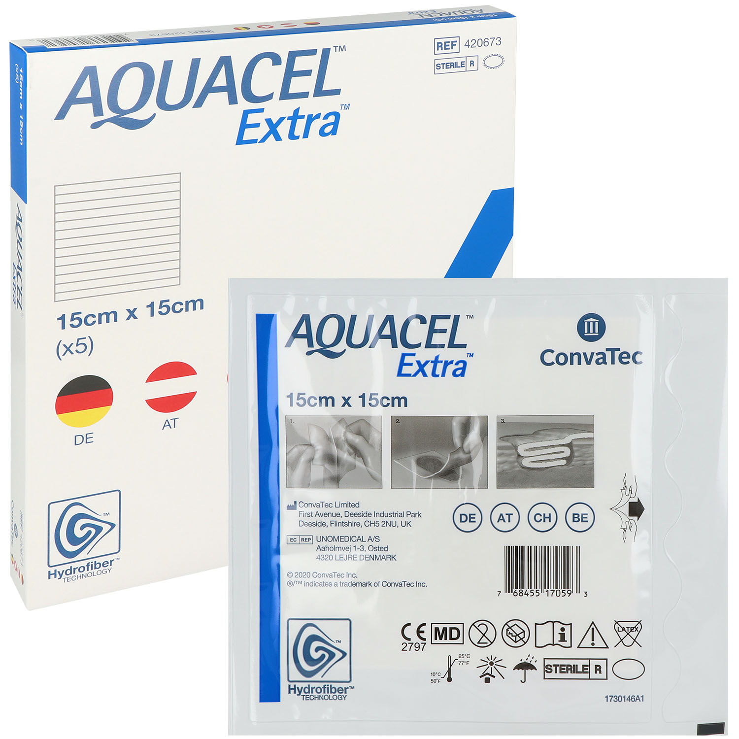 ConvaTec Aquacel Extra Kompresse 15 x 15 cm - 5 Stück
