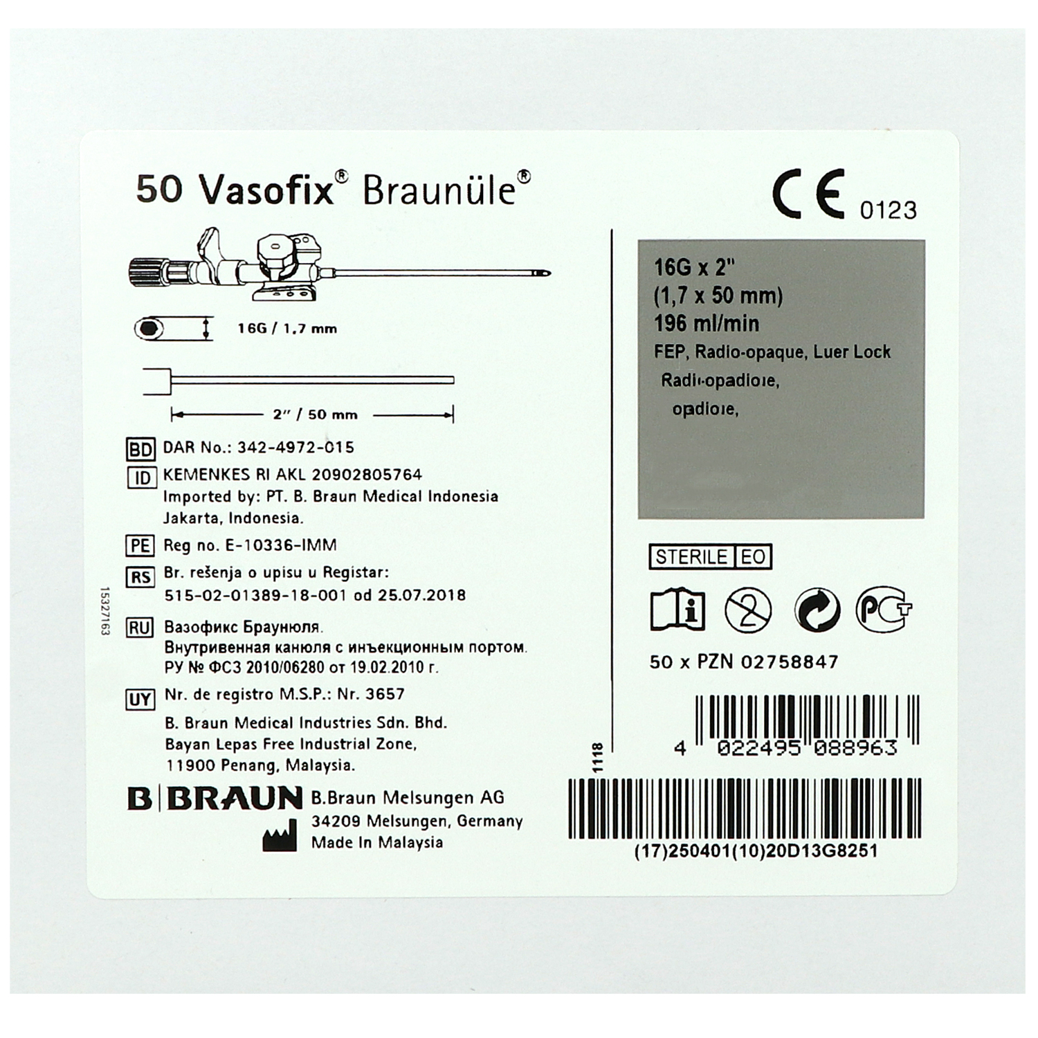 Vasofix Braunüle, Venenverweilkanülen mit Zuspritzport und FEP-Katheter