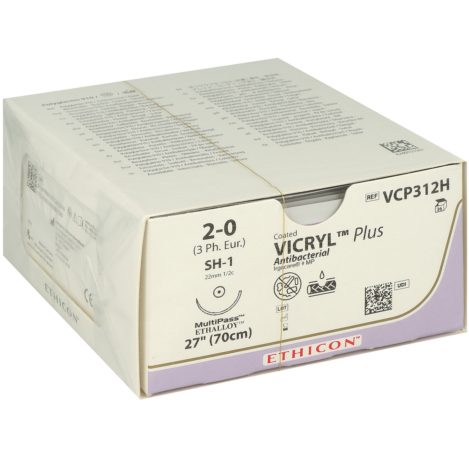 VICRYL Plus violett geflochten; 2-0; 1 x SH1 PLUS; 1 x 70cm , VCP312H