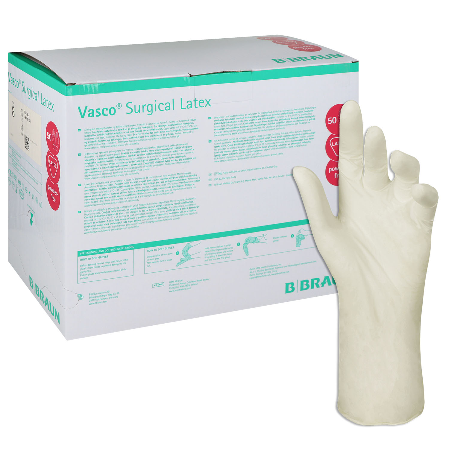 Vasco Surgical Latex, sterile OP-Handschuhe puderfrei