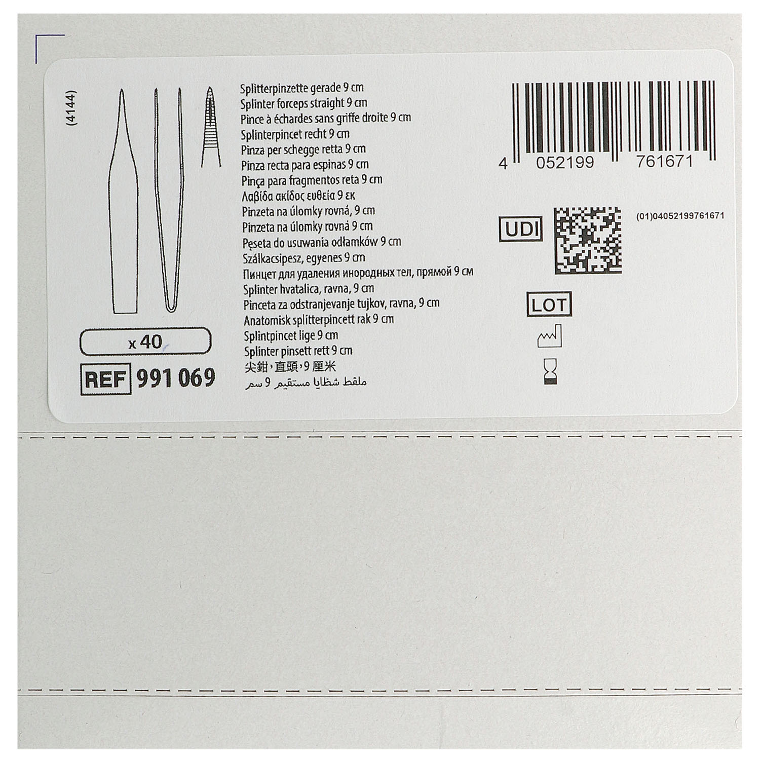 Peha-instrument Splitterpinzette steril gerade, 9 cm - 40 St.