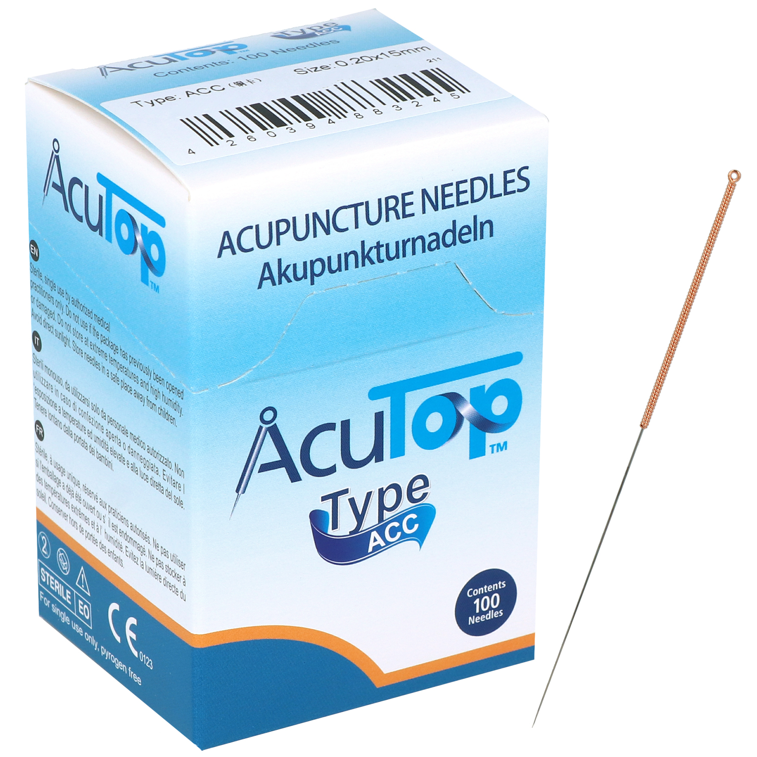 AcuTop Typ ACC 0,20 x 15 mm - 100 Akupunkturnadeln