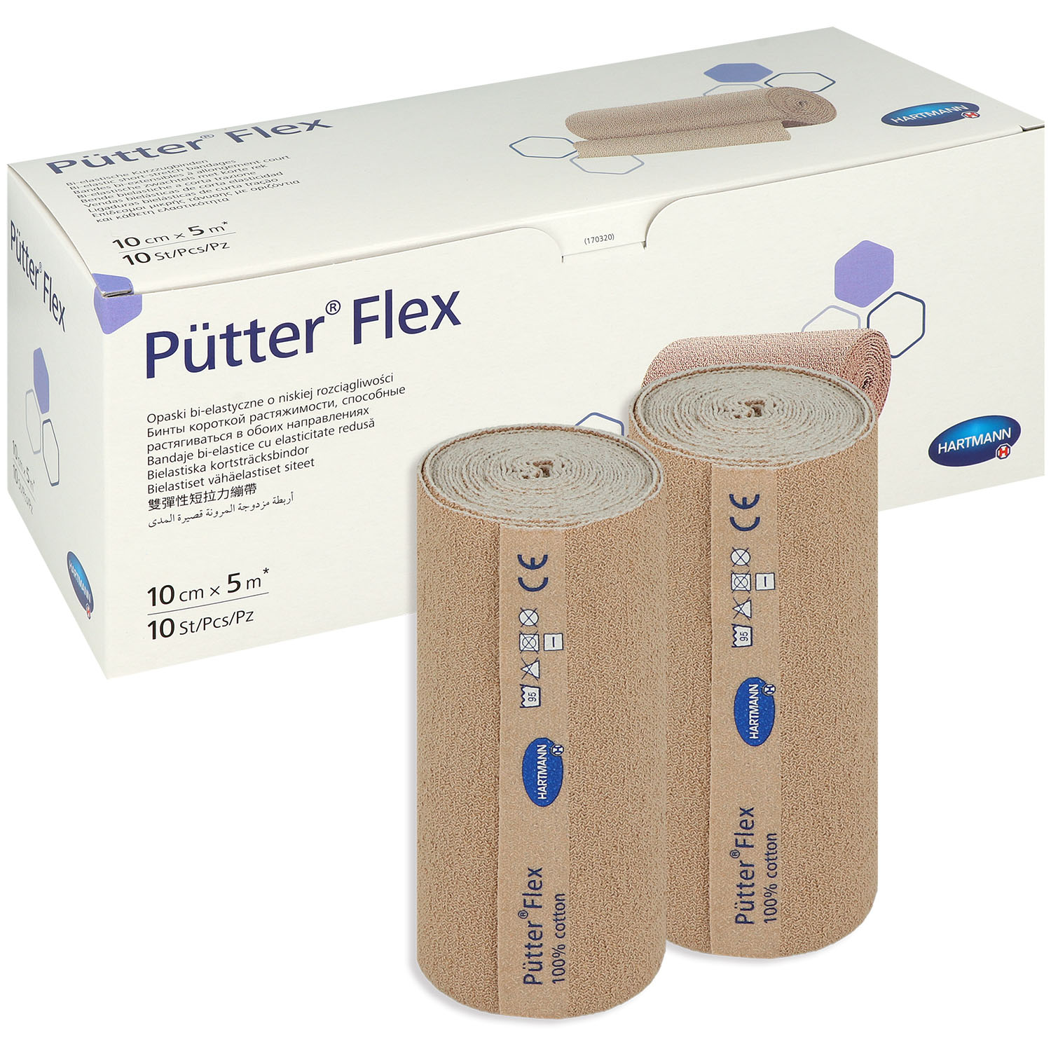 Pütter Flex elastische Kurzzugbinde - 10 cm x 5 m - 10 St.