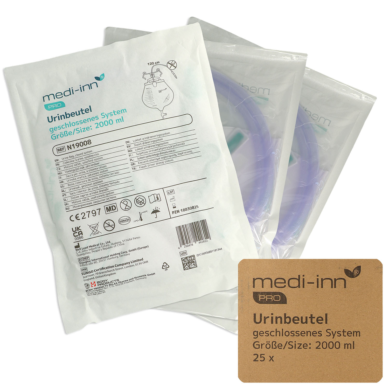 medi-inn PRO Urinbeutel 2000 ml, steril & latexfrei - 25 St.