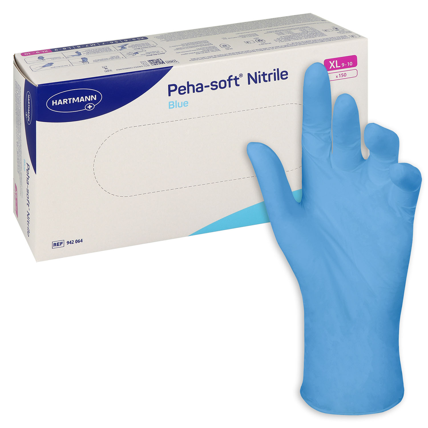 Peha-soft Nitrile Blue, unsteril, im Spenderkarton