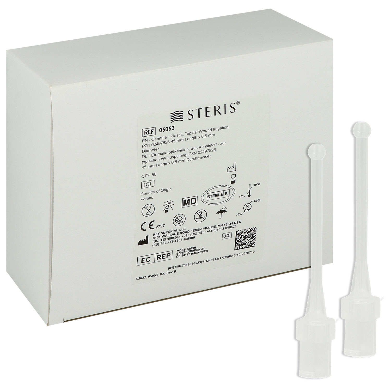 Einmal-Knopfkanülen aus Kunststoff 0.8 x 35 x 40 mm