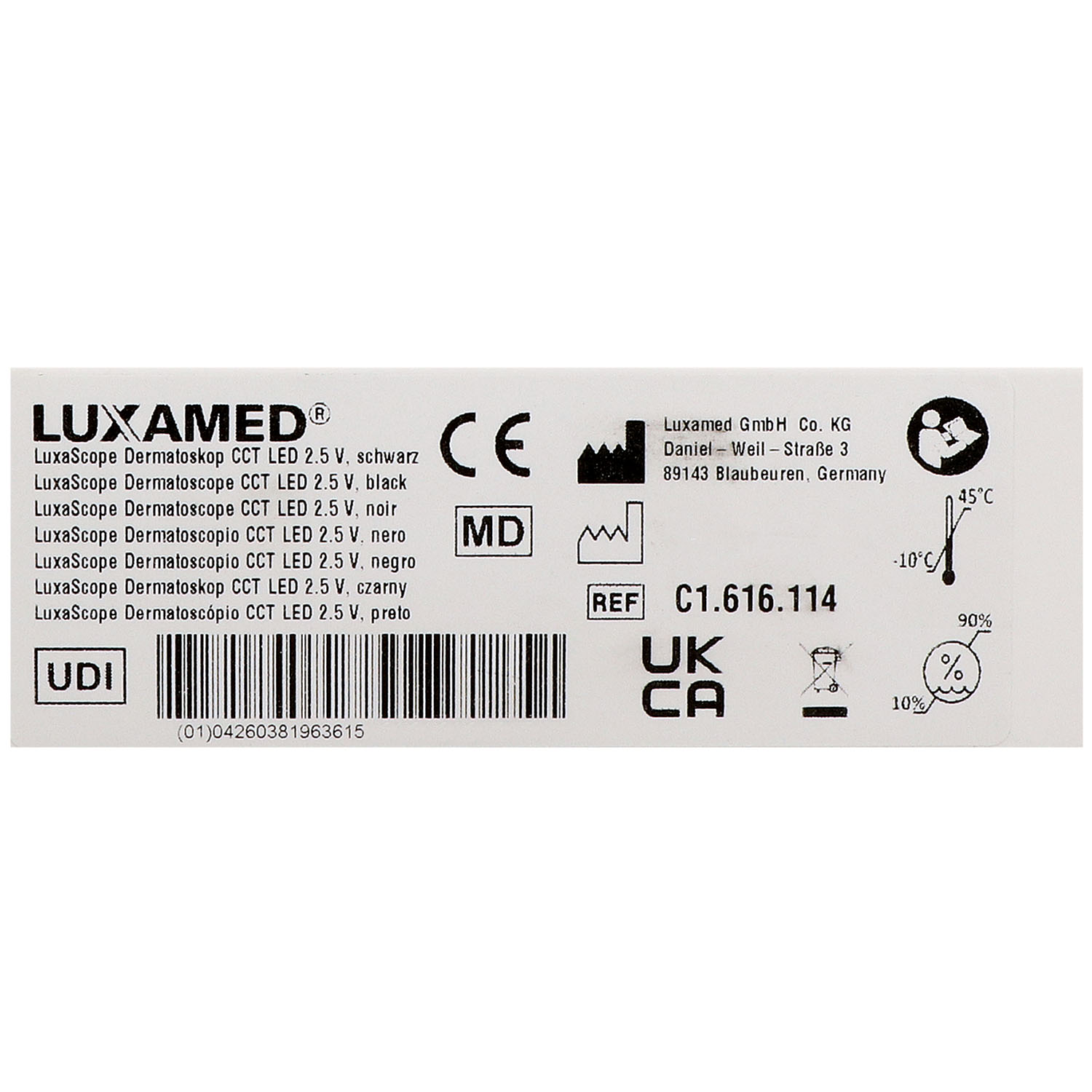 LuxaScope Dermatoskop CCT LED 2.5 V Kontaktscheibe ohne Skalierung
