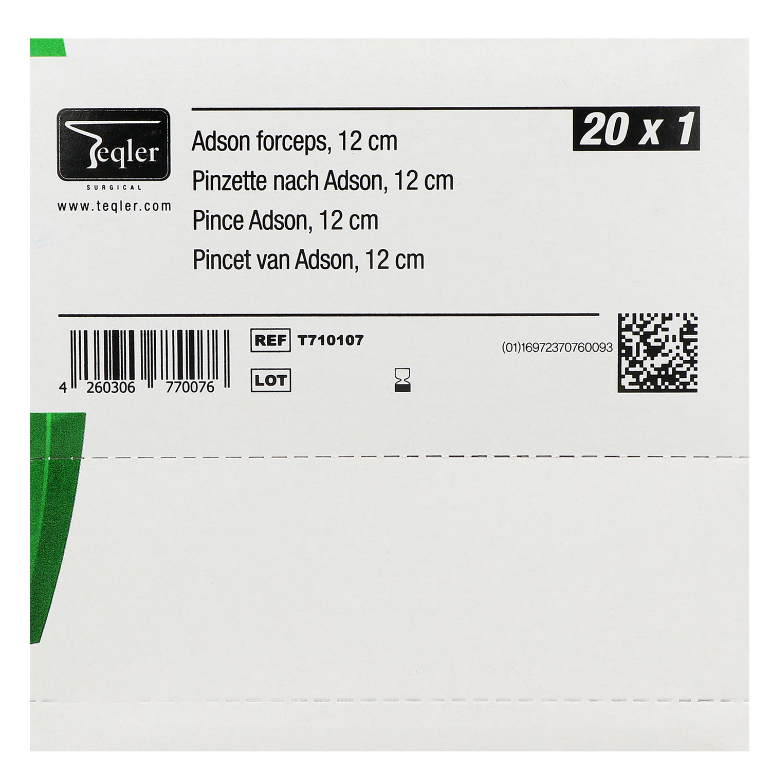 Teqler Adson-Pinzette gerade