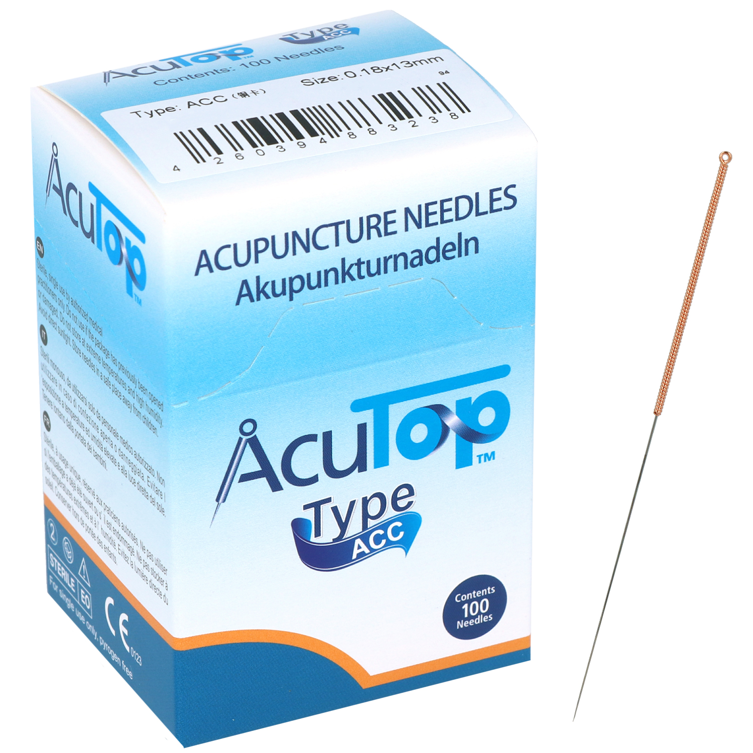AcuTop Typ ACC 0,18 x 13 mm - 100 Akupunkturnadeln