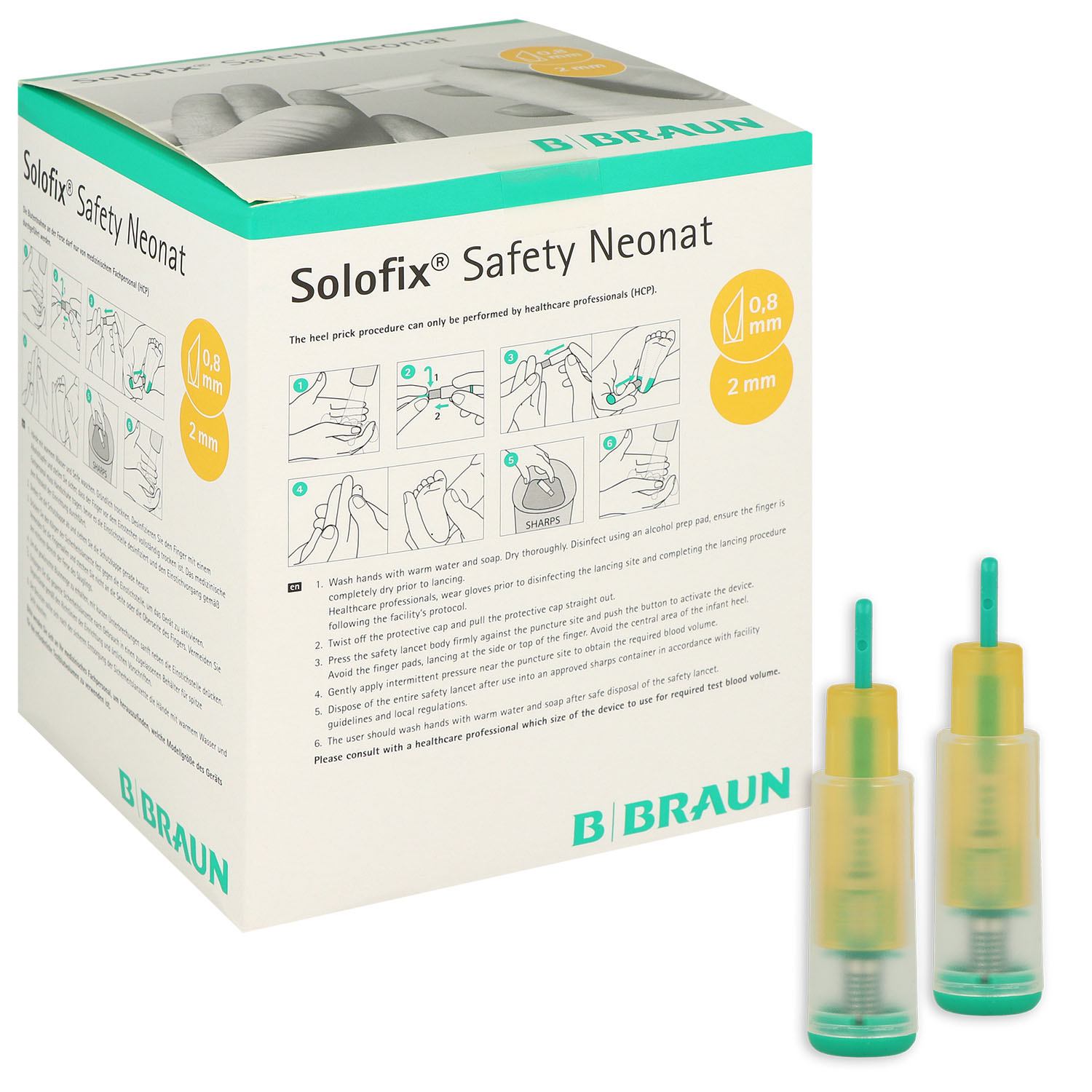 Solofix Safety Neonat (Gelb) - 0.8 x 2 mm- 200 St.