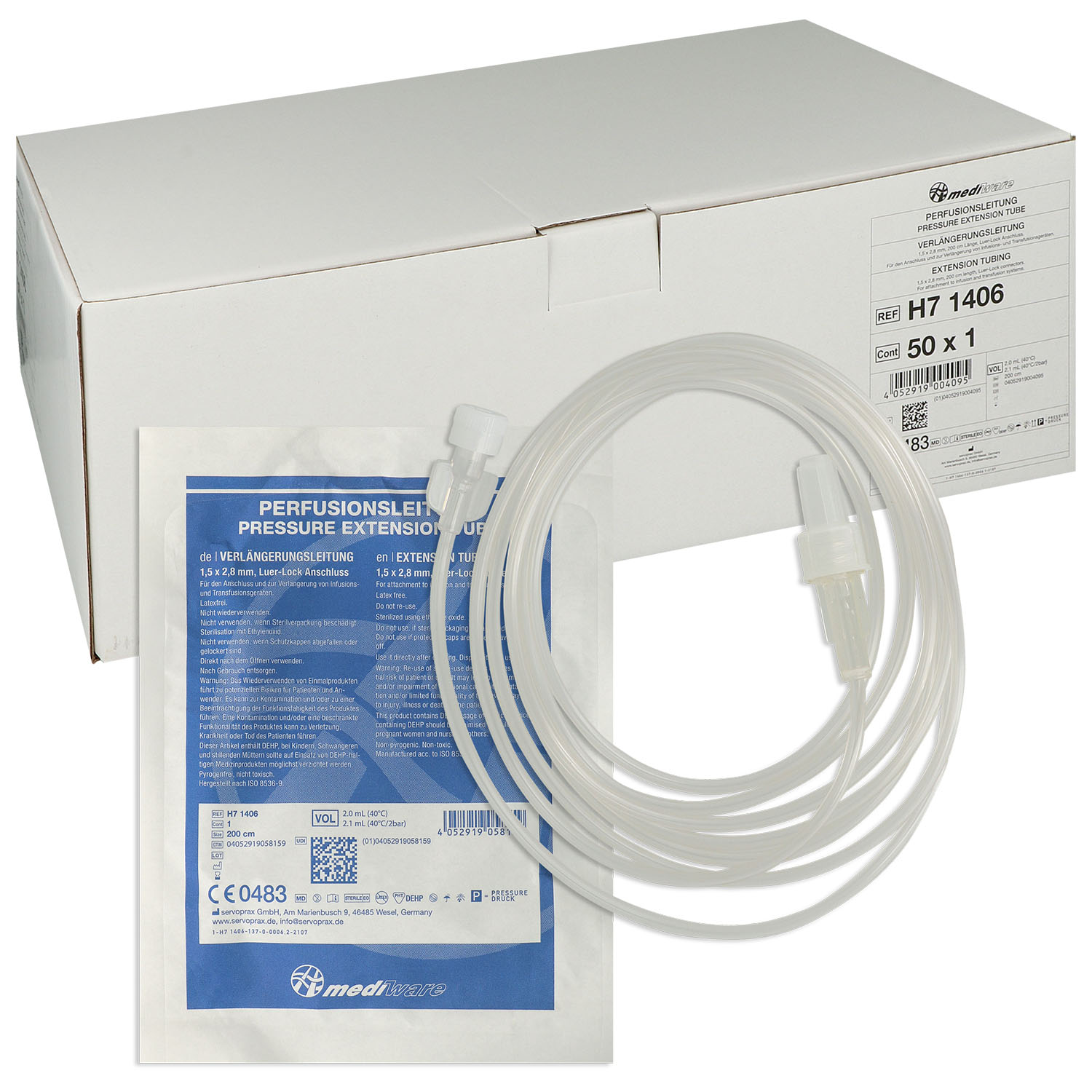Mediware Infusions- / Perfusionsleitung, Luer-Lock Anschluss