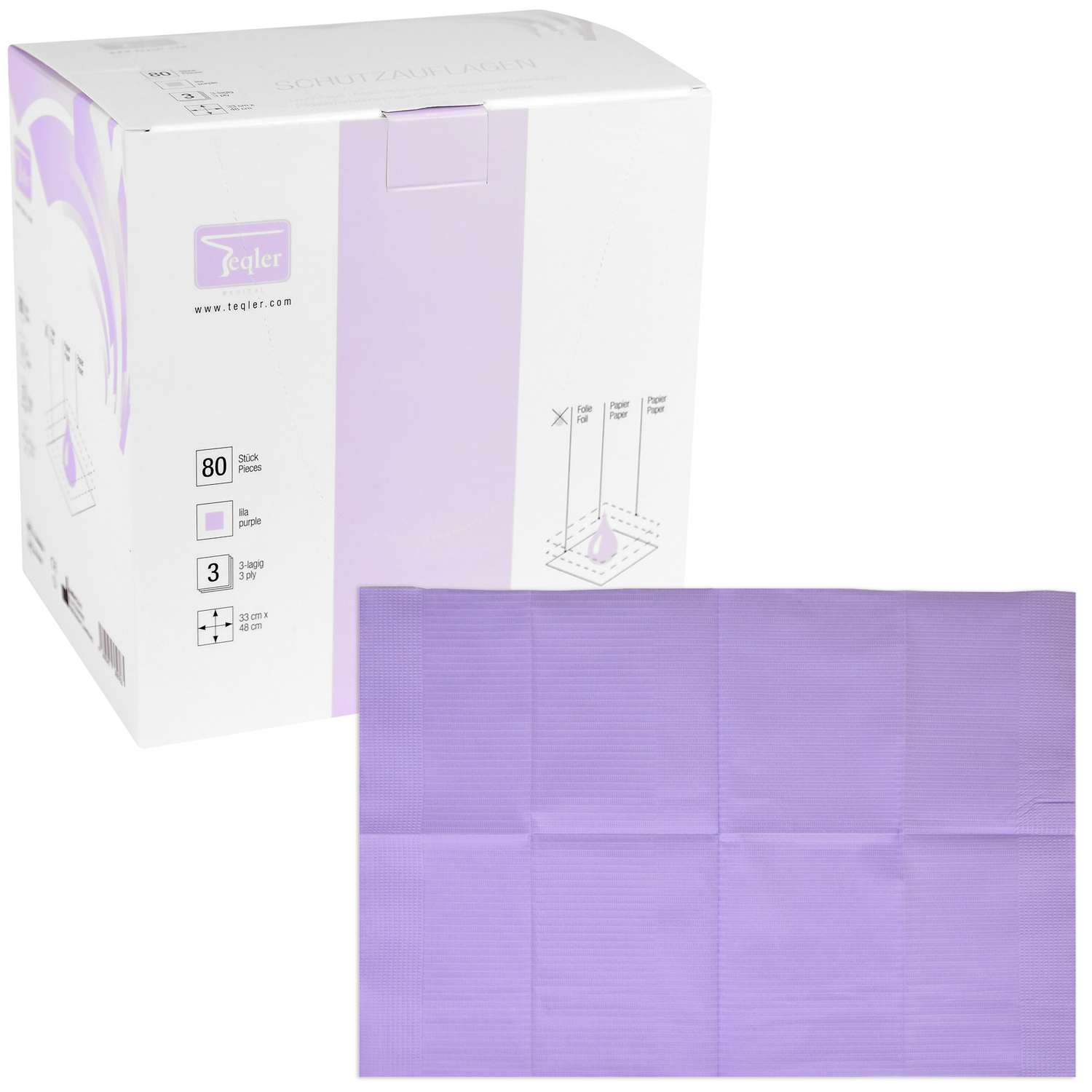 Teqler Schutzunterlagen 33 x 48 cm - 80 St.